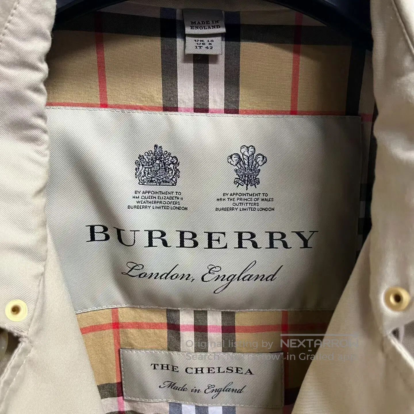 Burberry burberry size 40 Double-row buttoned belt – a medium-length Size L / US 10 / IT 46 - 2 Thumbnail