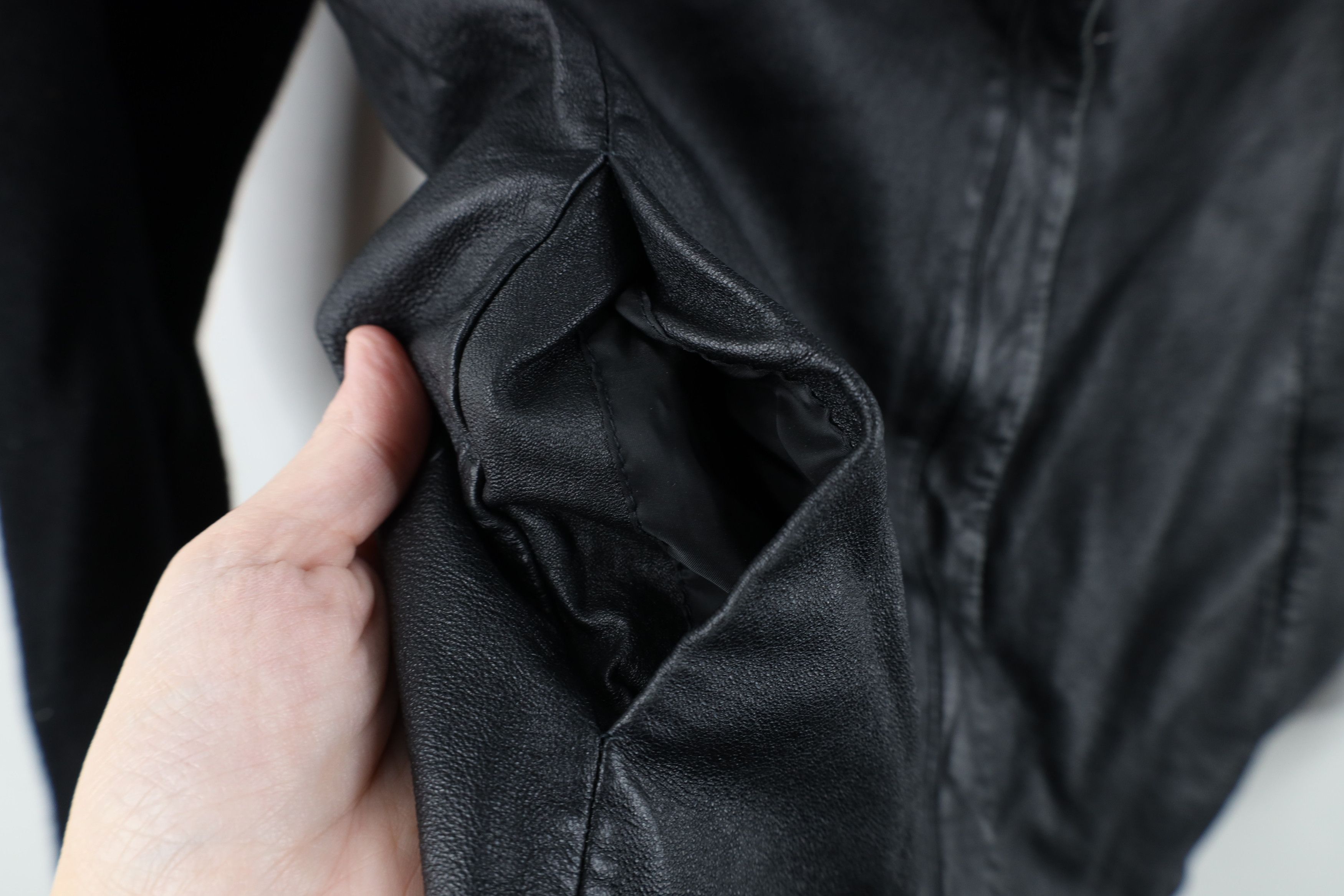 Vintage Classiques Entier Wool Knit Leather Jacket Swacket Black Size L / US 10 / IT 46 - 6 Thumbnail