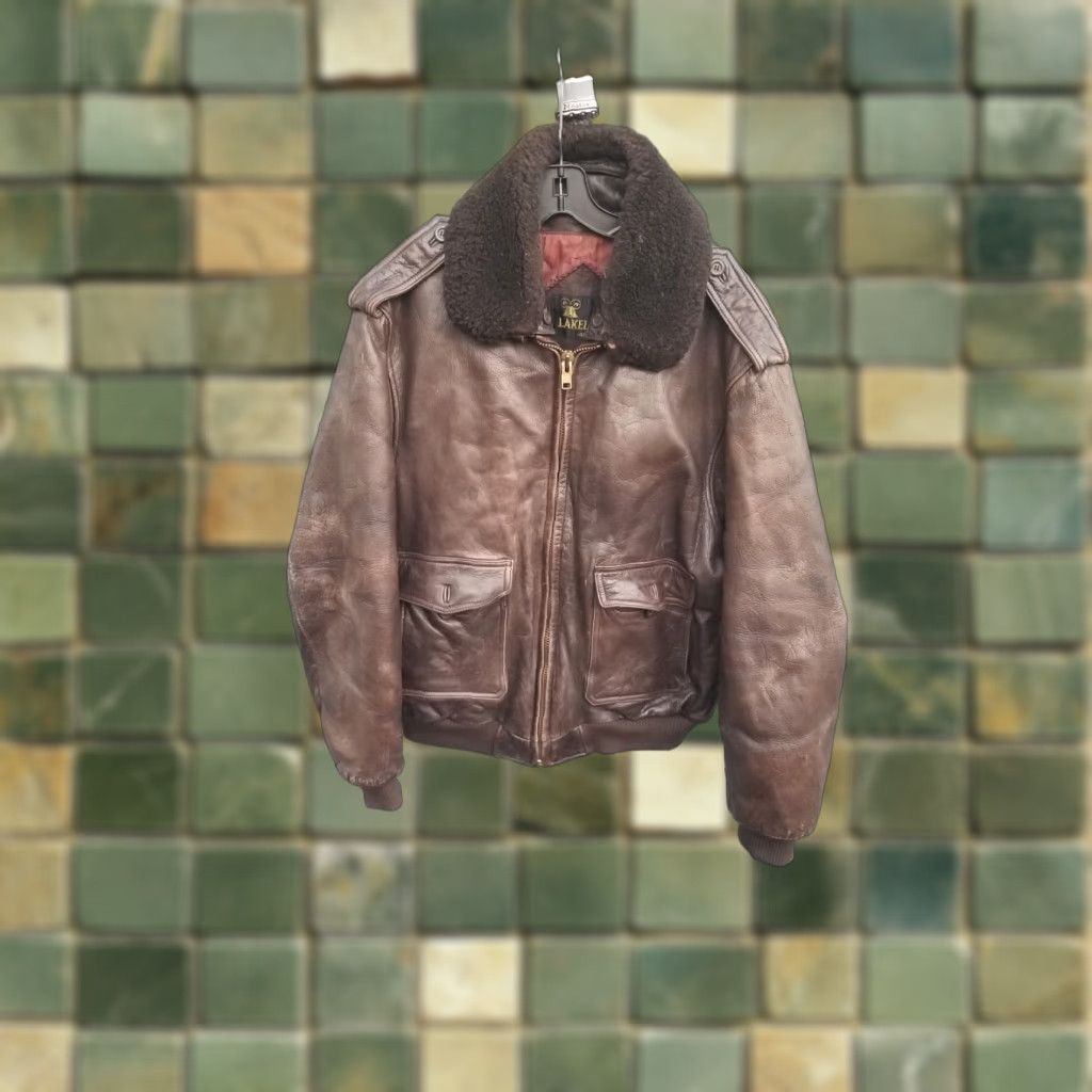 Vintage VINTAGE Lakeland Leather Flight Jacket Size 46 Mens Leather Flight Jacket 46 Brown Size US S / EU 44-46 / 1 - 1 Thumbnail
