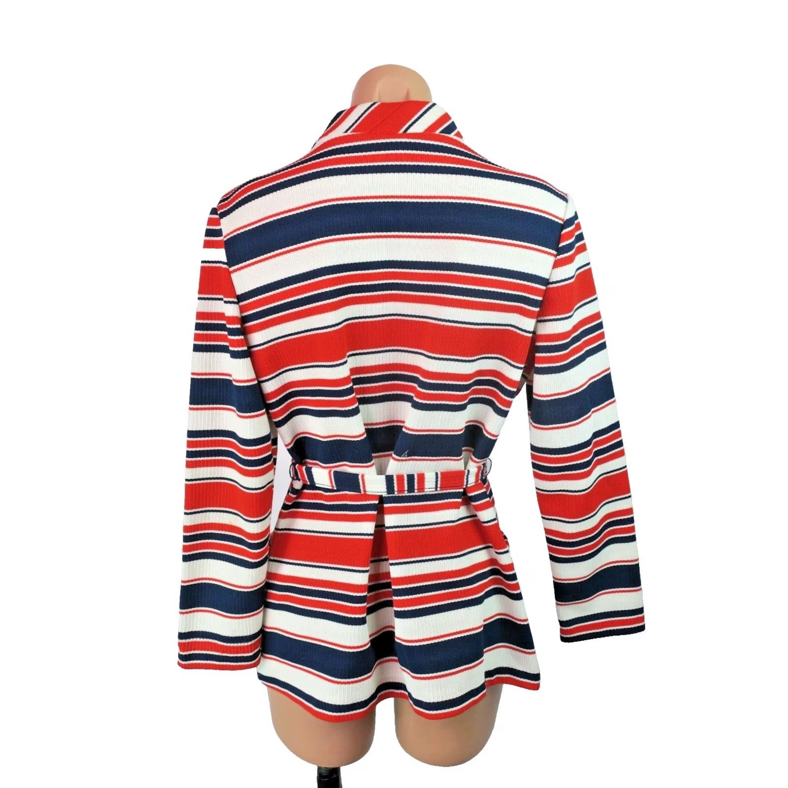 JCPenney Vtg 60s JCPenney Patriotic 4th of July Striped Red White Blue Jacket Fashions M Size M / US 6-8 / IT 42-44 - 2 Thumbnail