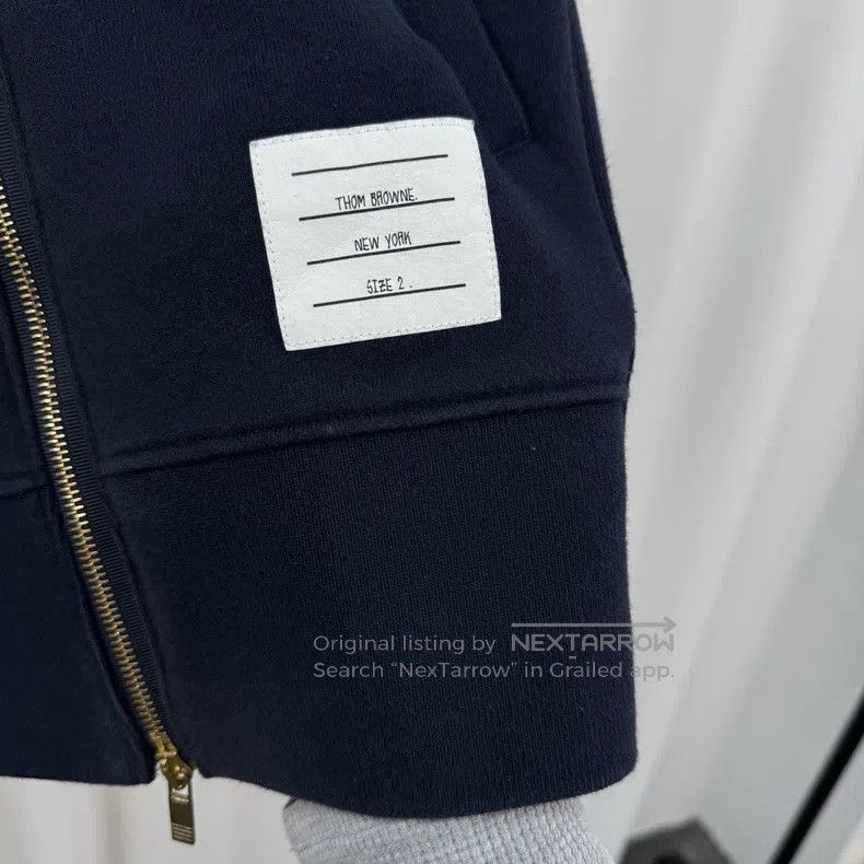 Thom Browne Thom Browne Navy Blue Knit Zip-Up Jacket Size US M / EU 48-50 / 2 - 5 Thumbnail