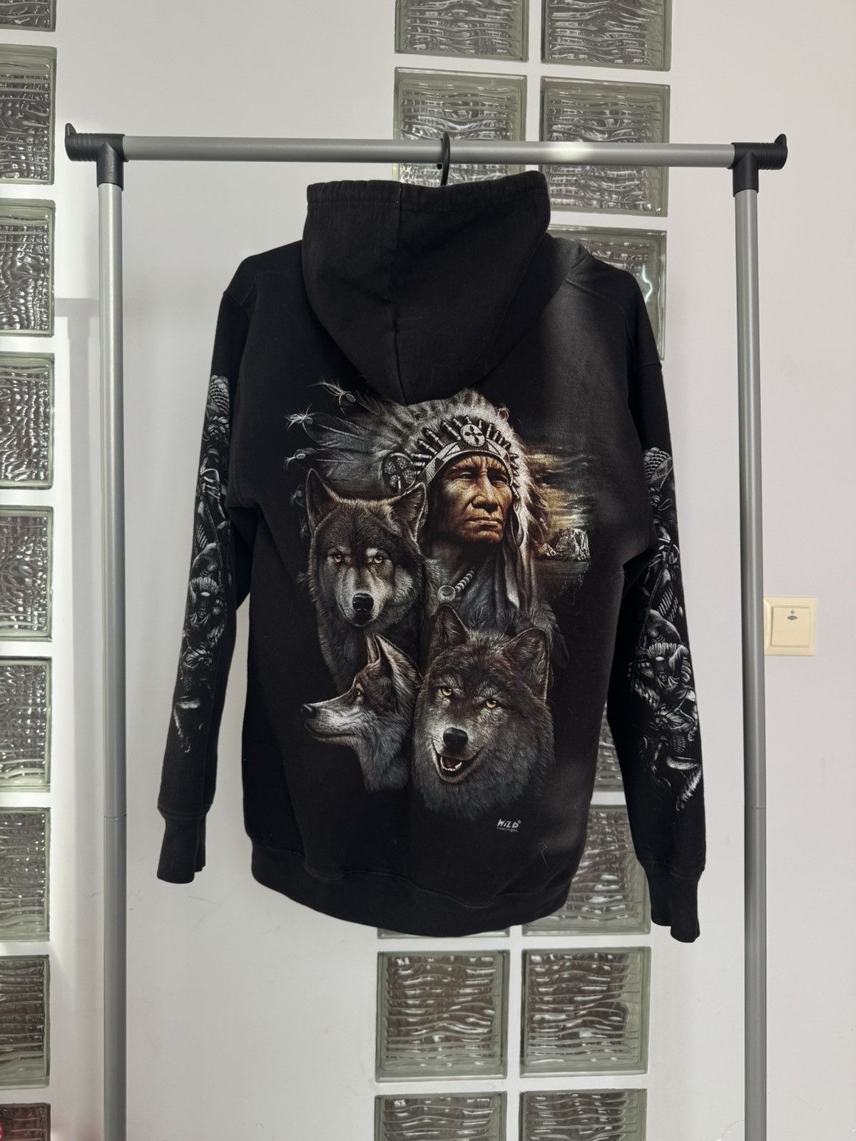 If Six Was Nine × Vintage Wild Vintage Indian Wolf Double Side Print Zip Hoodie Size US M / EU 48-50 / 2 - 2 Thumbnail