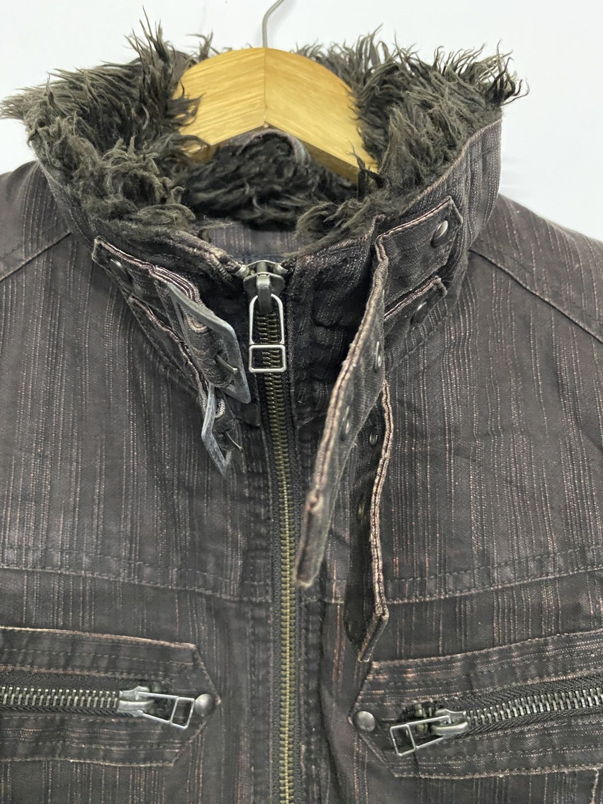 Mossimo Mossimo Fur Neck Jacket Biker Style Size US L / EU 52-54 / 3 - 8 Thumbnail