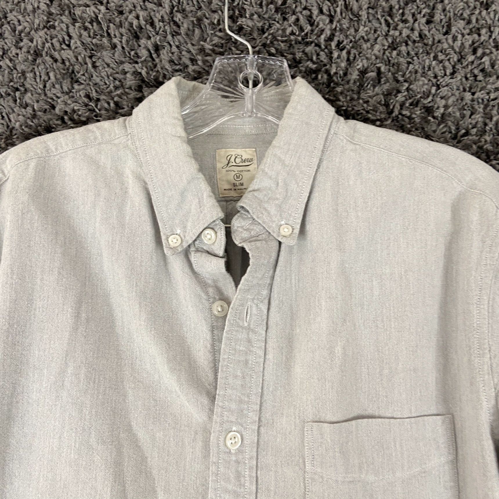 J.Crew VINTAGE J.CREW Men’s Long Sleeve Button-Up Shirt Cotton White Gray M Mens Size US M / EU 48-50 / 2 - 5 Thumbnail