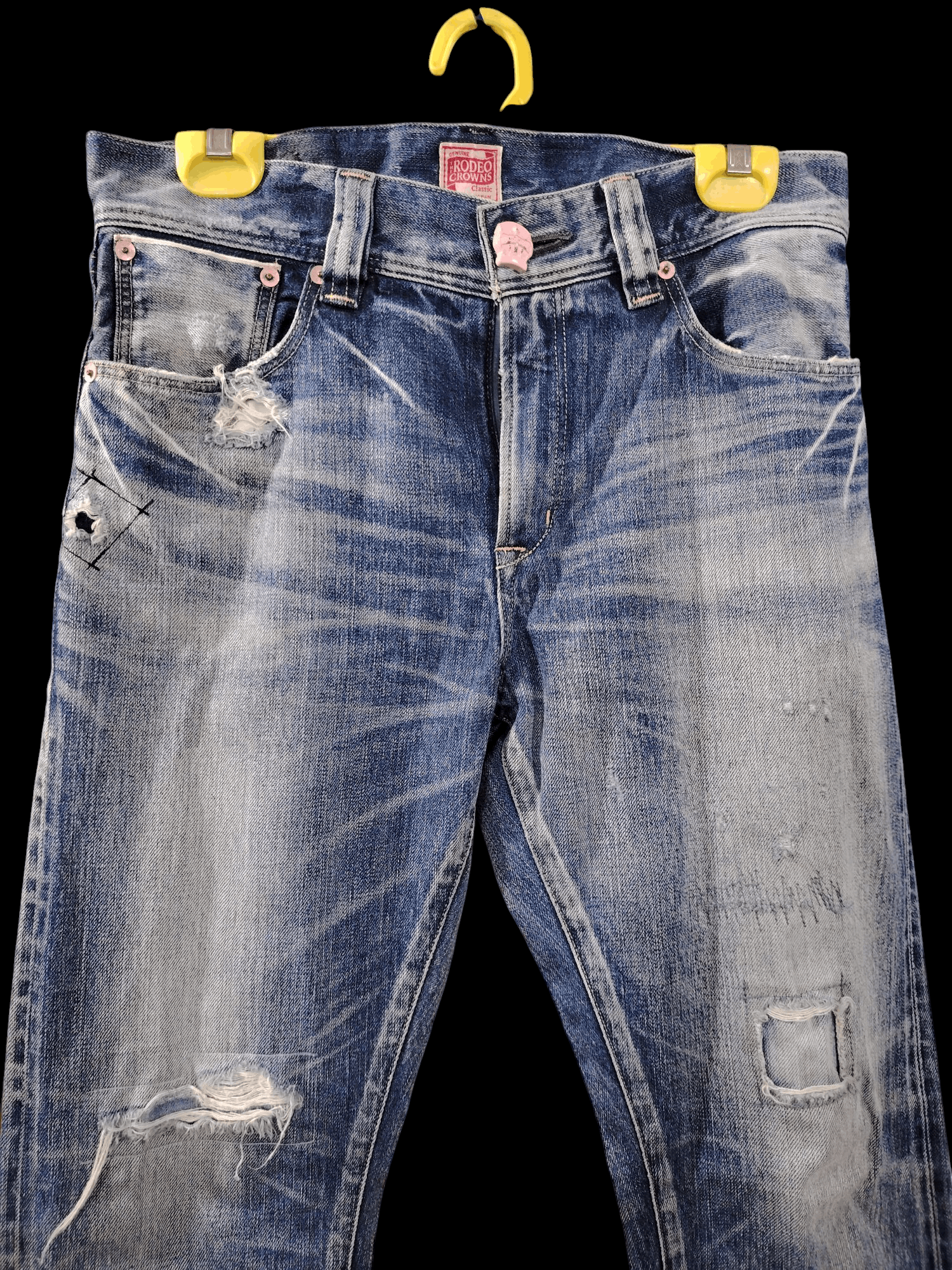 20471120 × Beauty Beast × Japanese Brand Rodeo crown 10 annivers. distressed patchwork selvedge denim Size US 31 - 3 Thumbnail