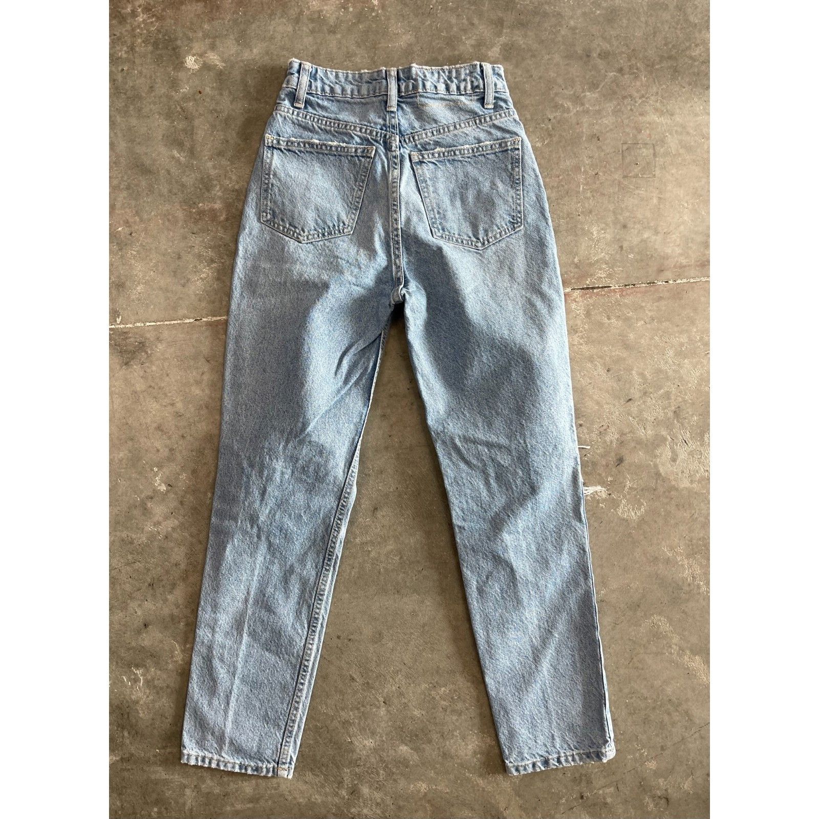 Zara VTG Y2K ZARA WOMENS SKINNY JEANS LIGHT BLUE STONE WASH DISTR Size 25" / US 0 / IT 36 - 8 Thumbnail