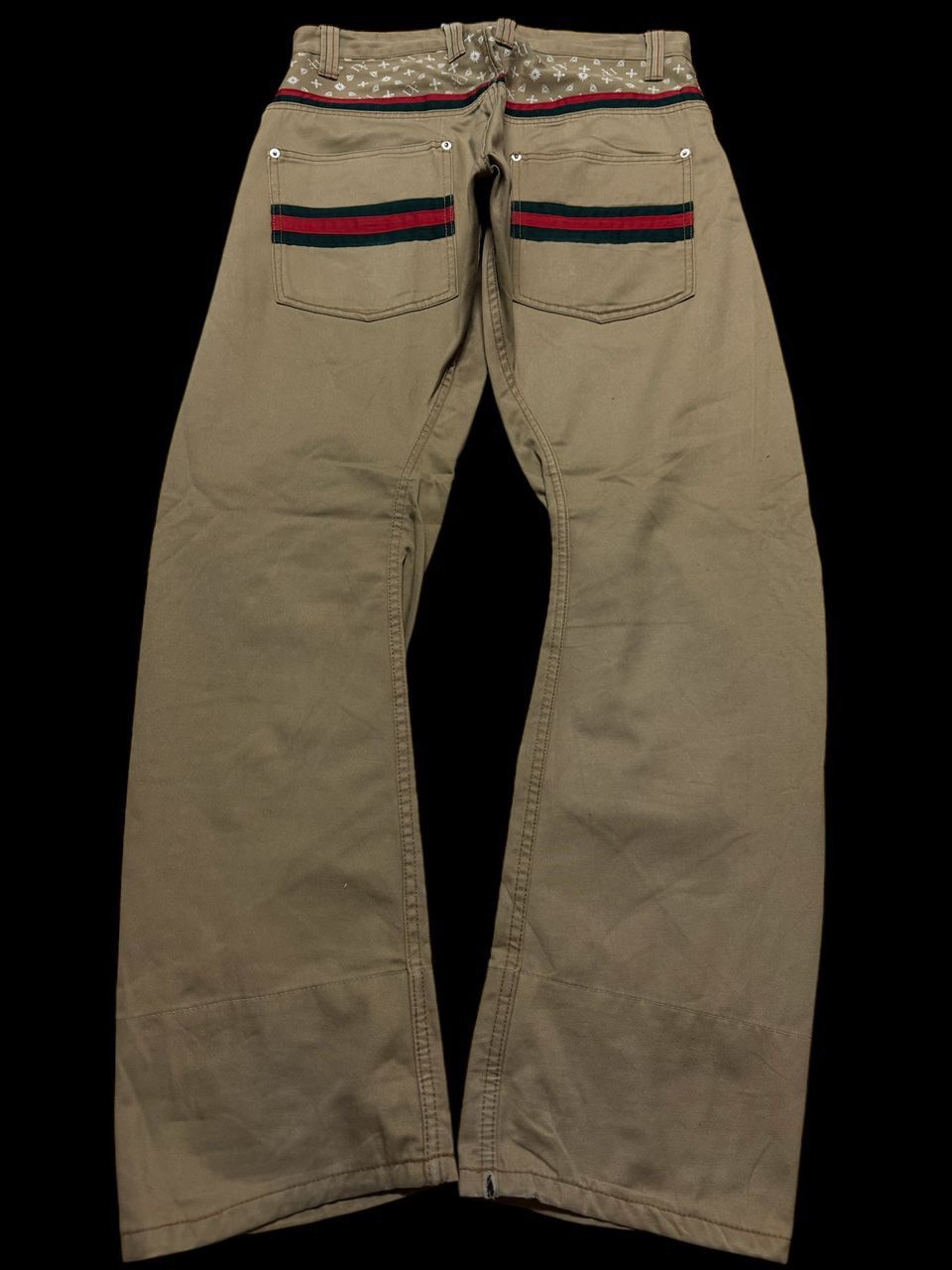 Tornado Mart 💥Insane💥Vintage Doublefocus Zipper Punk Jeans Beige Size US 31 - 4 Thumbnail