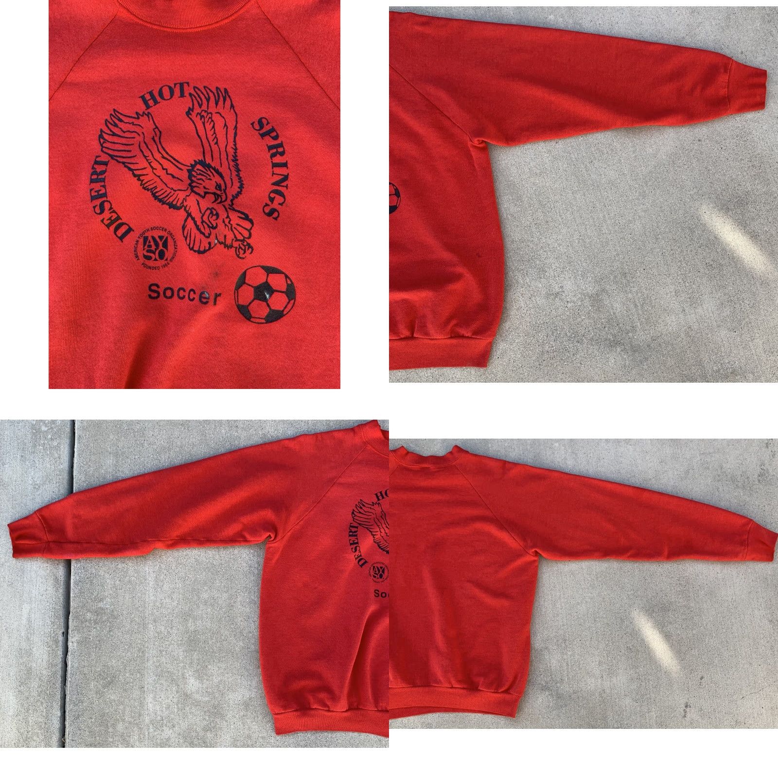 Fruit Of The Loom VINTAGE Desert Hot Springs Soccer Raglan Sweatshirt Adult Size XL Size US XL / EU 56 / 4 - 8 Thumbnail