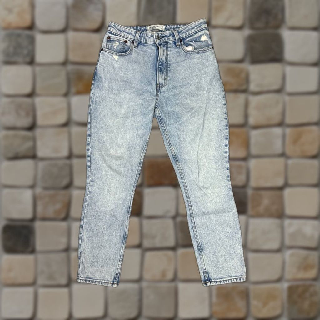 Abercrombie & Fitch Abercrombie & Fitch The Skinny Jeans Women 4 Blue Denim Cotton High Rise 27x25 Distressed Pockets Stretch Modern City Preppy Womens Jeans Size 27" / US 4 / IT 40 - 1 Thumbnail