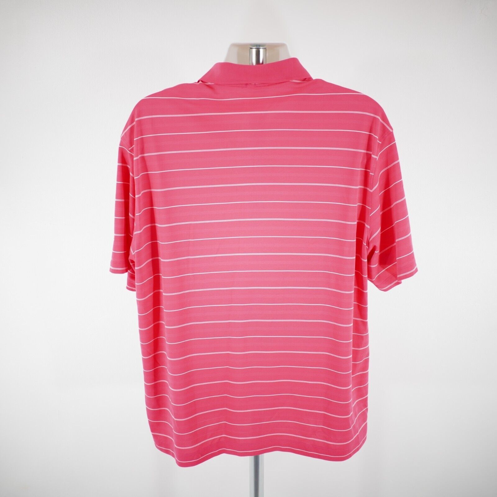 Nike Nike Golf Dri-Fit Pink Striped Polyester XL Short Sleeve Pol Size US XL / EU 56 / 4 - 6 Thumbnail