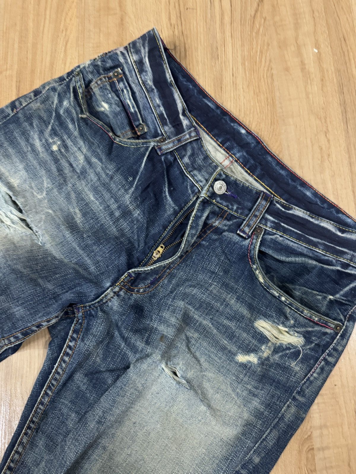 If Six Was Nine × Japanese Brand × Takeo Kikuchi TAKEO KIKUCHI DISTRESSED STYLE JEANS Size US 34 / EU 50 - 2 Thumbnail