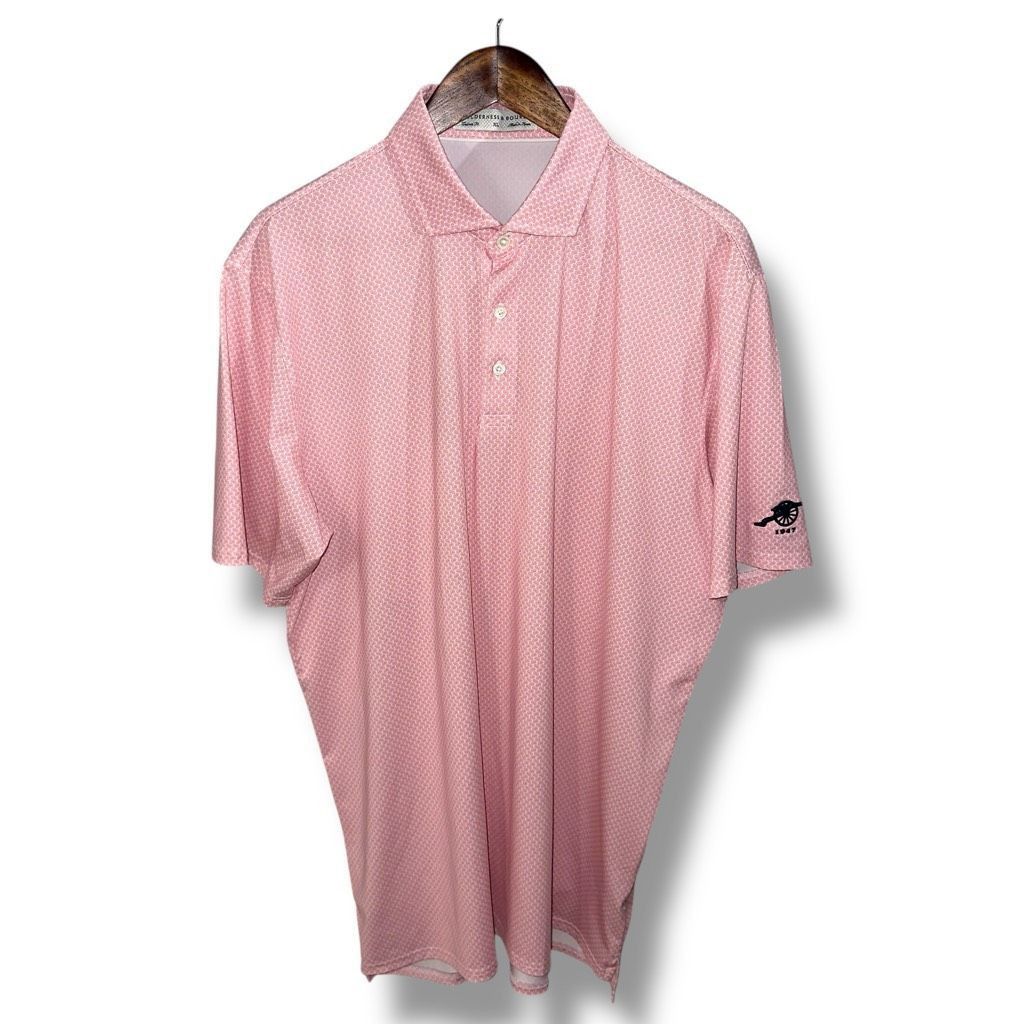 Peter Millar Holderness & Bourne Pink Dice Print Tailored Fit Golf Polo S Size US XL / EU 56 / 4 - 1 Thumbnail