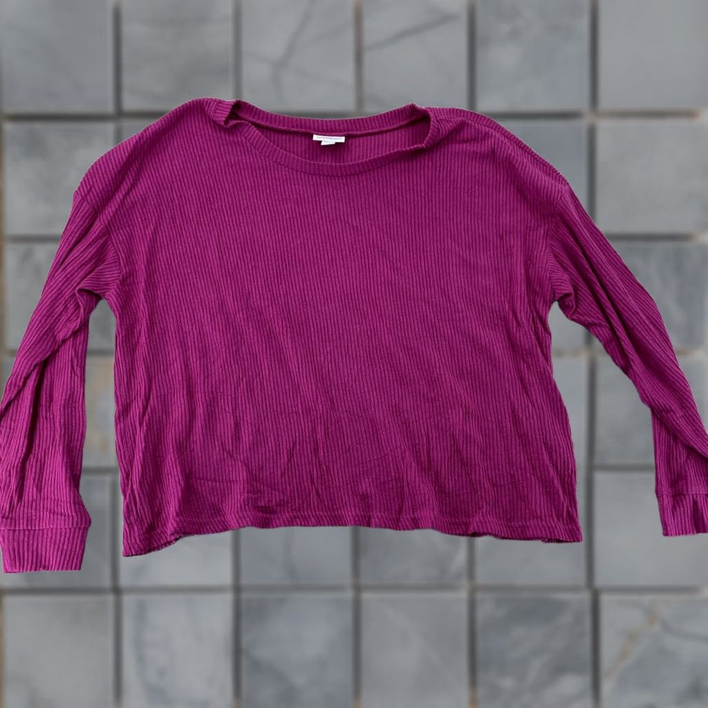Vintage LuLaRoe Shirt Womens XL Purple Ribbed Long Sleeve Pullover Stretch Crewneck Lulu Size XL / US 12-14 / IT 48-50 - 1 Thumbnail