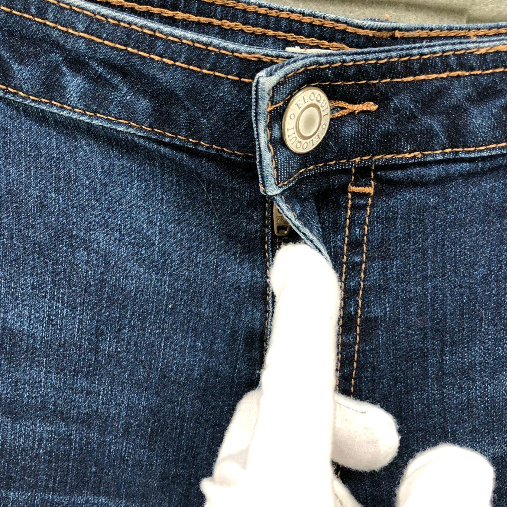 Vintage Eloquii High Rise Skinny Jean Womens Plus Size 24 Blue Distressed Classic Fit Jeans Size 42" / US 20 - 7 Thumbnail