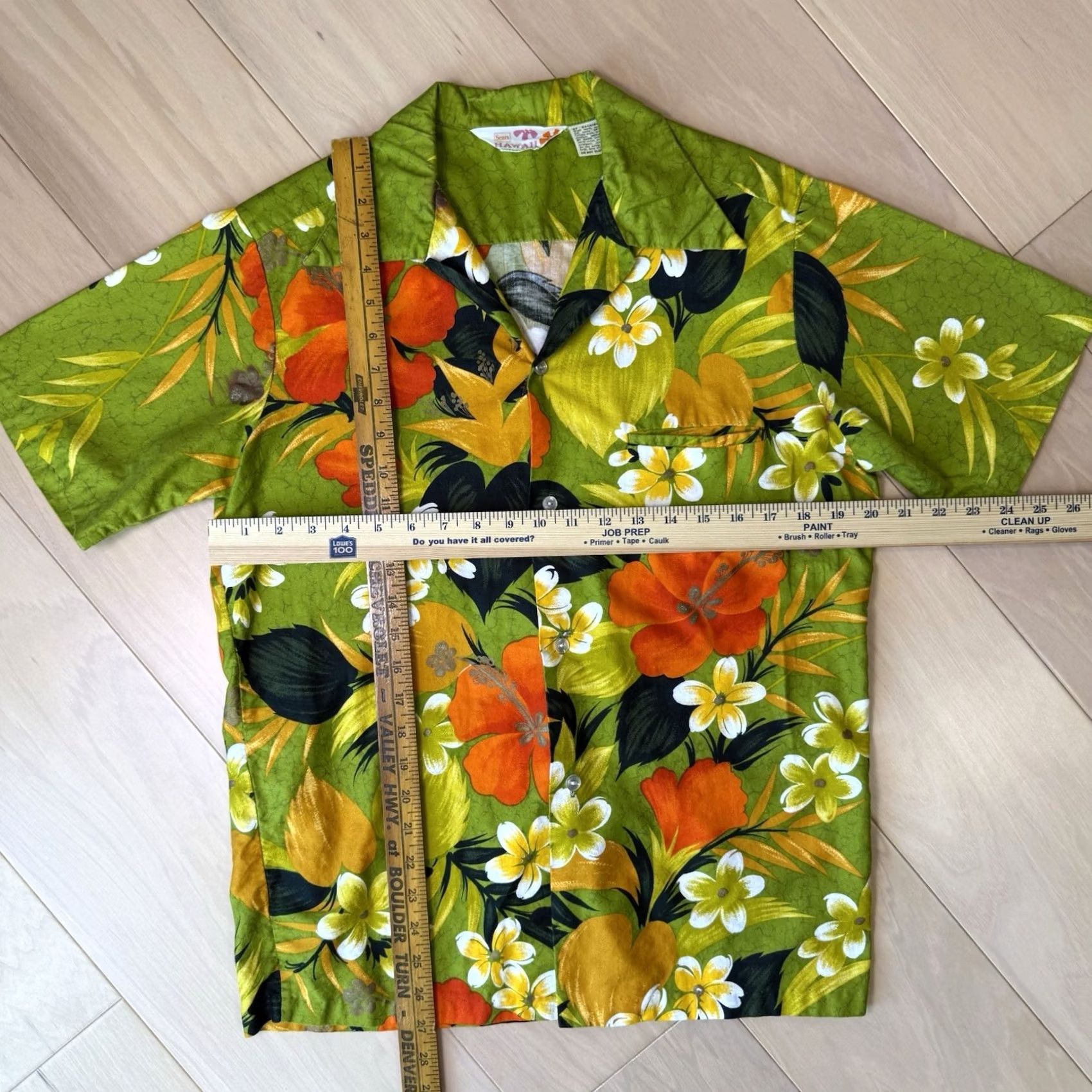 Sears VINTAGE Sears Hawaii Shirt Medium Green 60s Short Sleeve Floral Beach Hawaiian 60s Mens Shirt Size US M / EU 48-50 / 2 - 2 Thumbnail