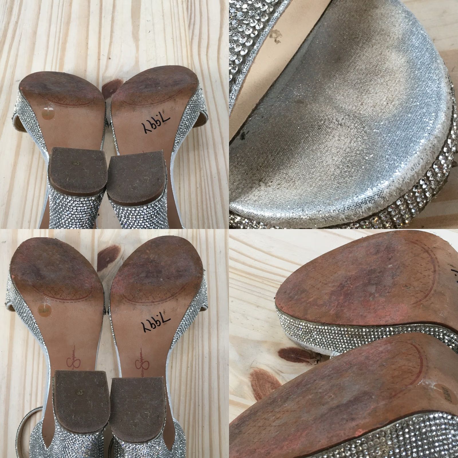 Jessica Simpson Jessica Simpson Sandals Womens 9.5M Fonilda Ankle Strap Silver Rhinestones Heels Size US 10 / IT 40 - 8 Thumbnail