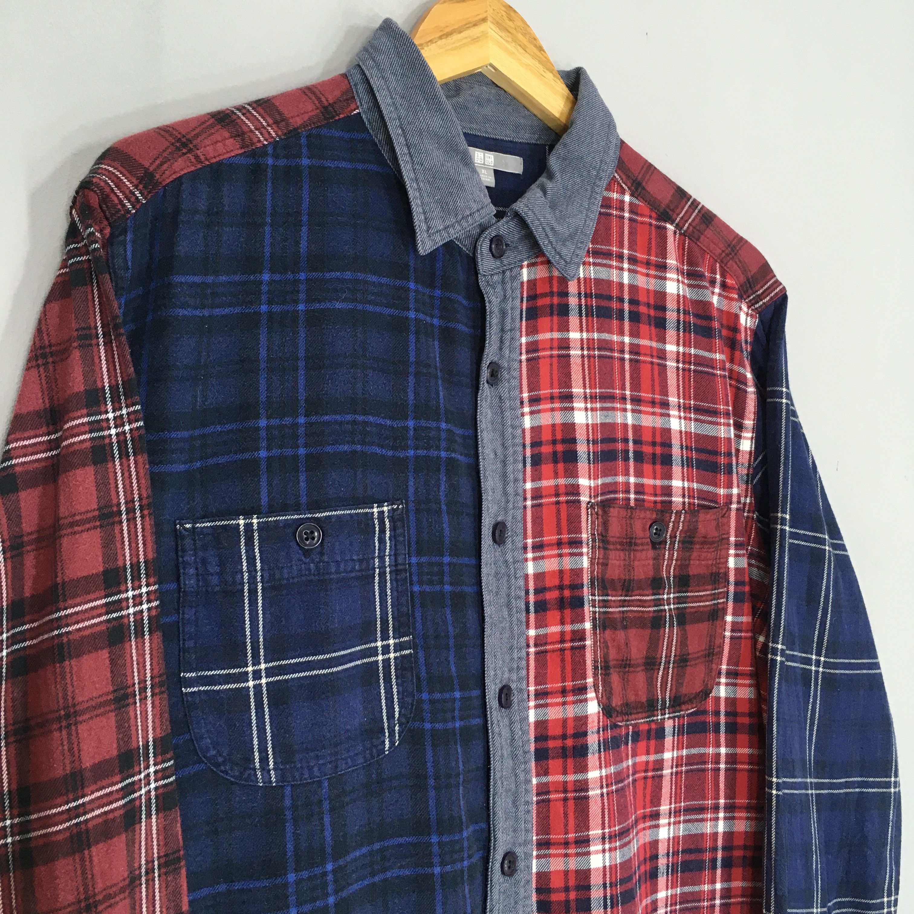 Flannel × Japanese Brand × Vintage Patchwork Checkered Rebuild Flannel Shirt XLarge Size US XL / EU 56 / 4 - 3 Thumbnail