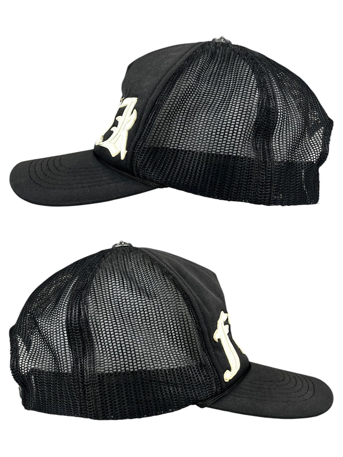 Chrome Hearts Chrome Hearts Fuck Leather Patch Black Trucker Hat Size ONE SIZE - 2 Thumbnail