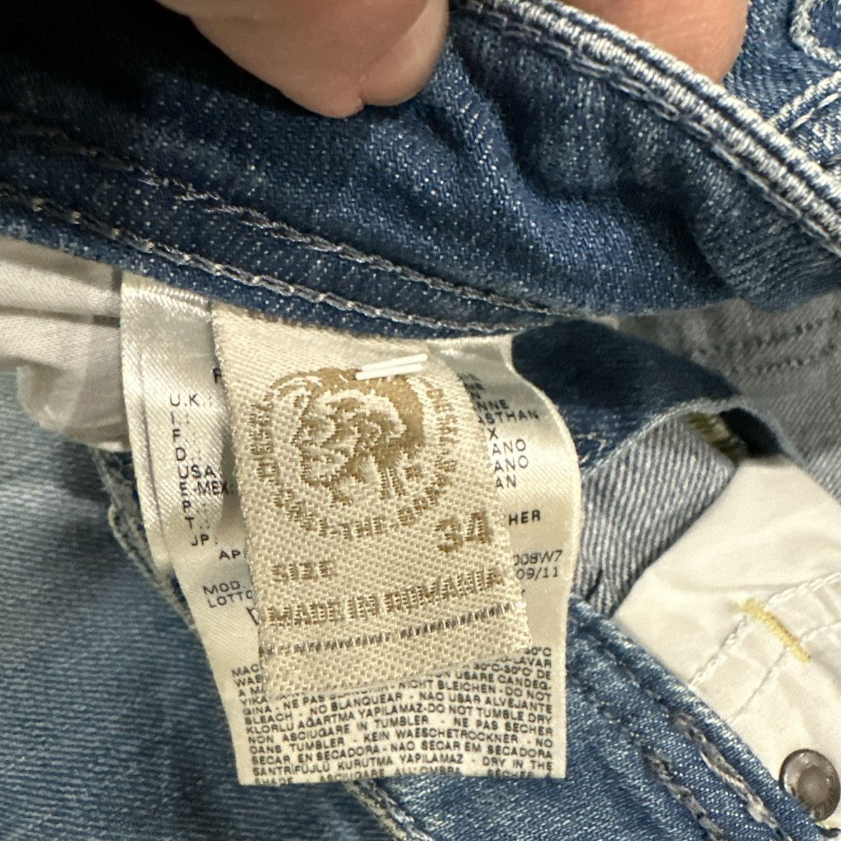 Diesel Jeans Mens 34x32 Blue Larkee denim