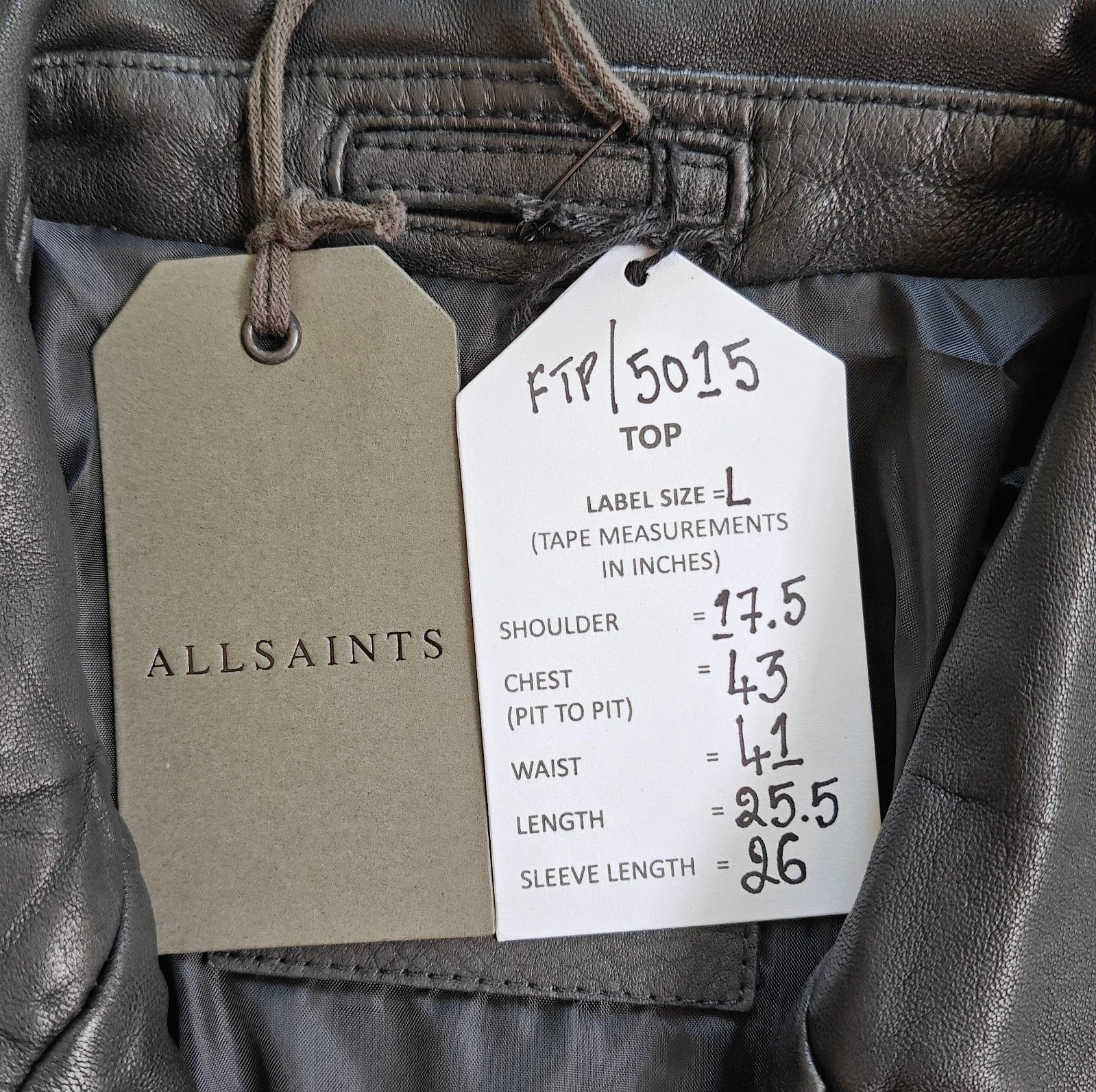Allsaints ALLSAINTS Lomi Biker Men's Leather jacket FTP/5015 Size US L / EU 52-54 / 3 - 3 Thumbnail