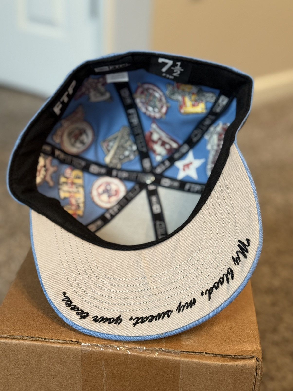 Fuck The Population FTP LEAGUE FITTED HAT BLUE 7 1/2 Size ONE SIZE - 5 Thumbnail