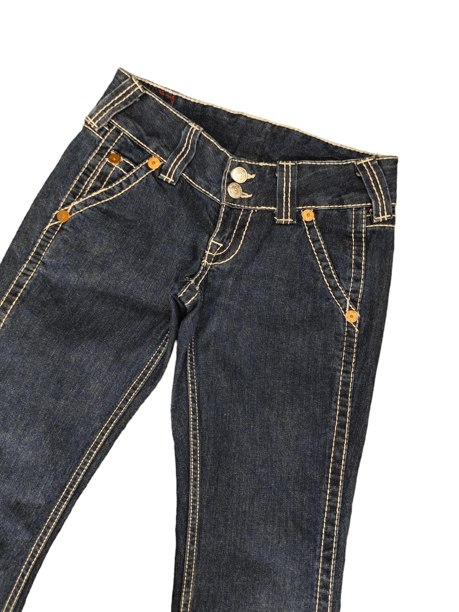 True Religion Flare Jeans True Religion Big Stitch Denim Bootcut Low Rise Size 27" / US 4 / IT 40 - 4 Thumbnail