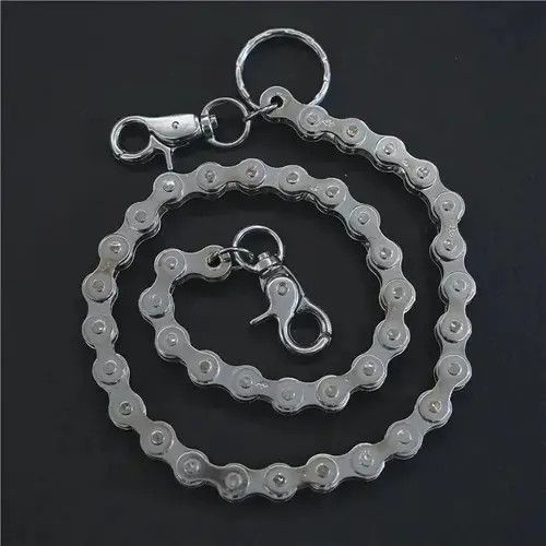 Vintage Punk Rock Unique Metal Minimalist Bicycle Chain Keychains Size ONE SIZE - 3 Thumbnail