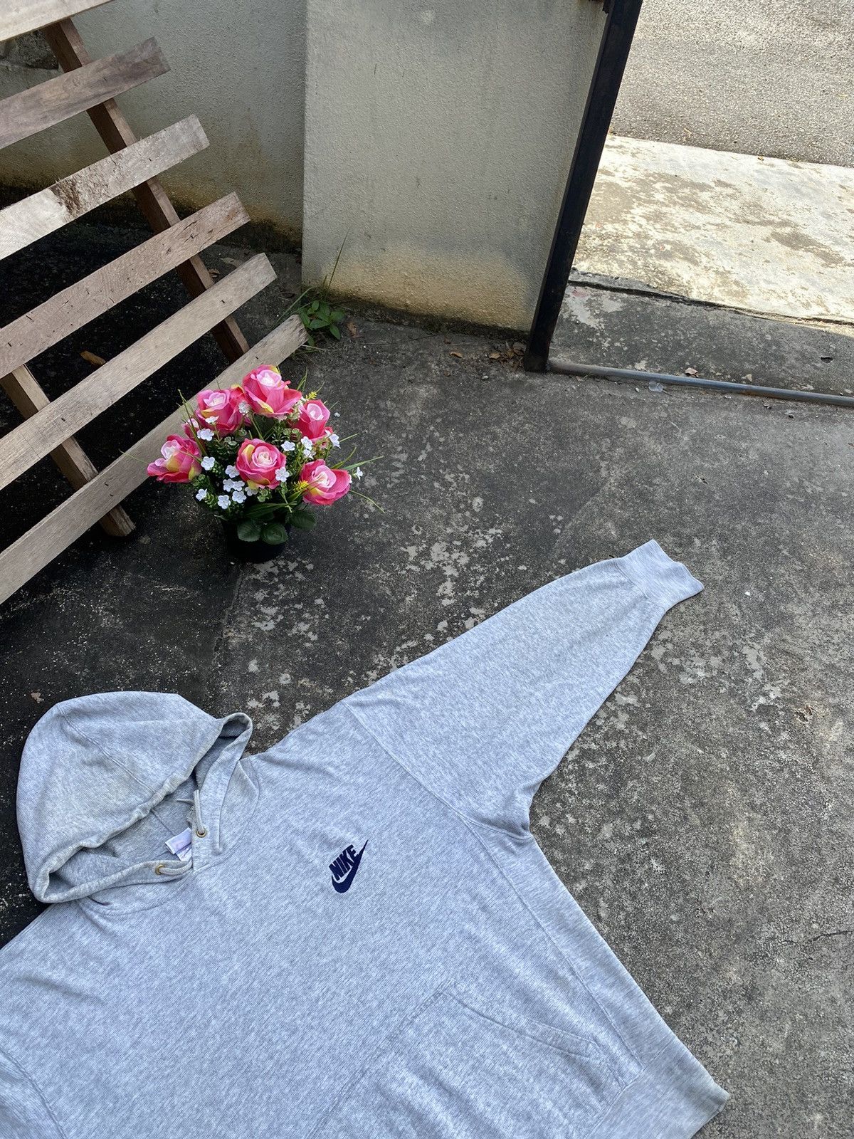 Nike × Vintage Vintage 90s Nike Hoodie Embroidery Logo Size US L / EU 52-54 / 3 - 5 Thumbnail