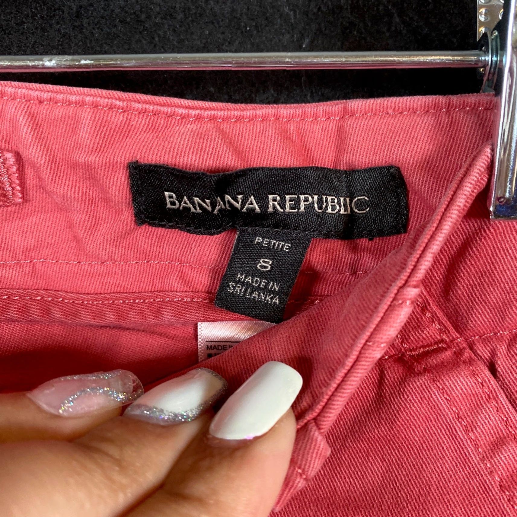 Banana Republic Banana Republic Womens Pants Red Petite Ankle Zip Cotton Blend Stretch 8P Size 24" / US 00 / IT 34 - 4 Thumbnail