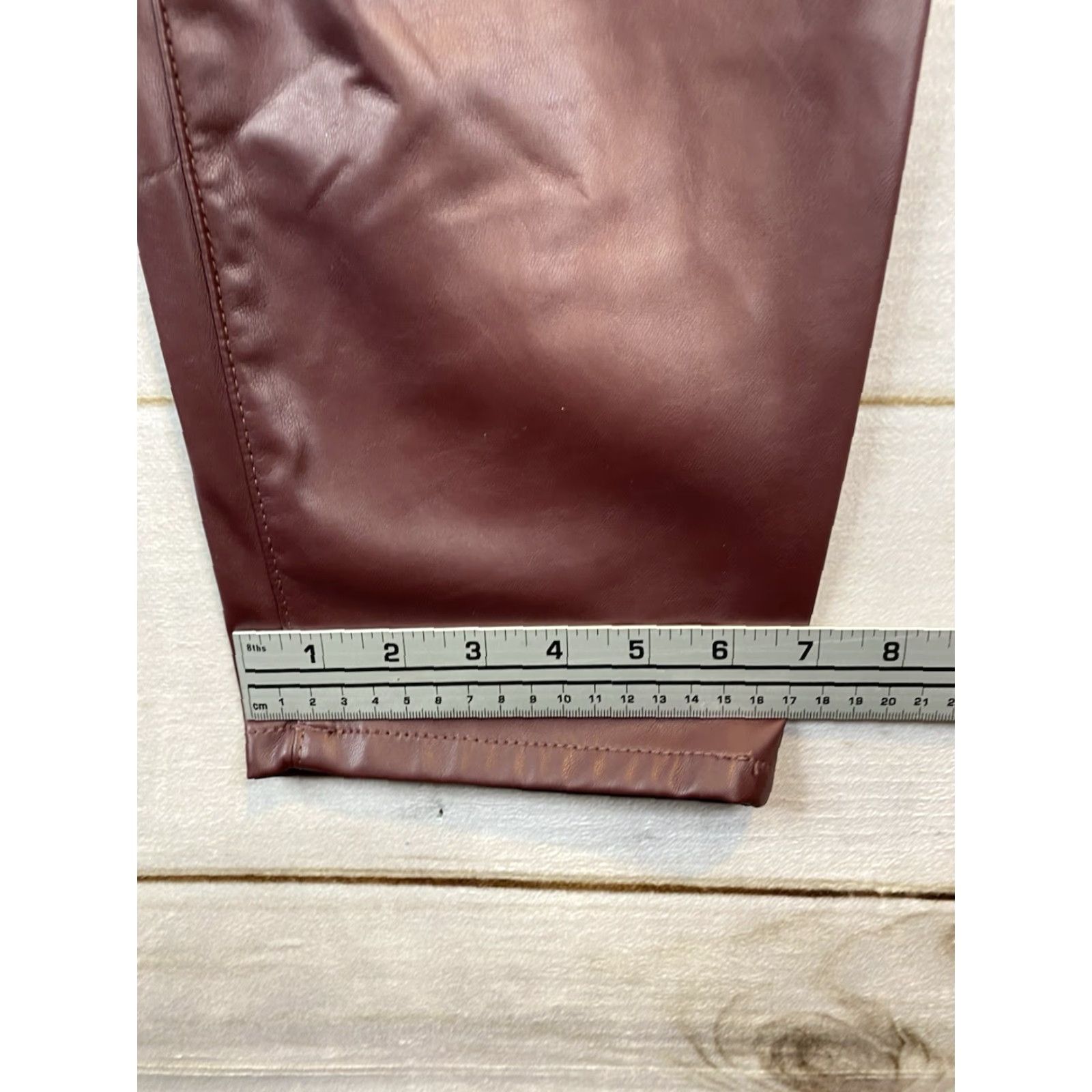 Torrid Torrid Feel the Fit Faux Leather Pants Womens 18 Burgundy Soft High Rise Pocket Size 40" / US 18 - 7 Thumbnail