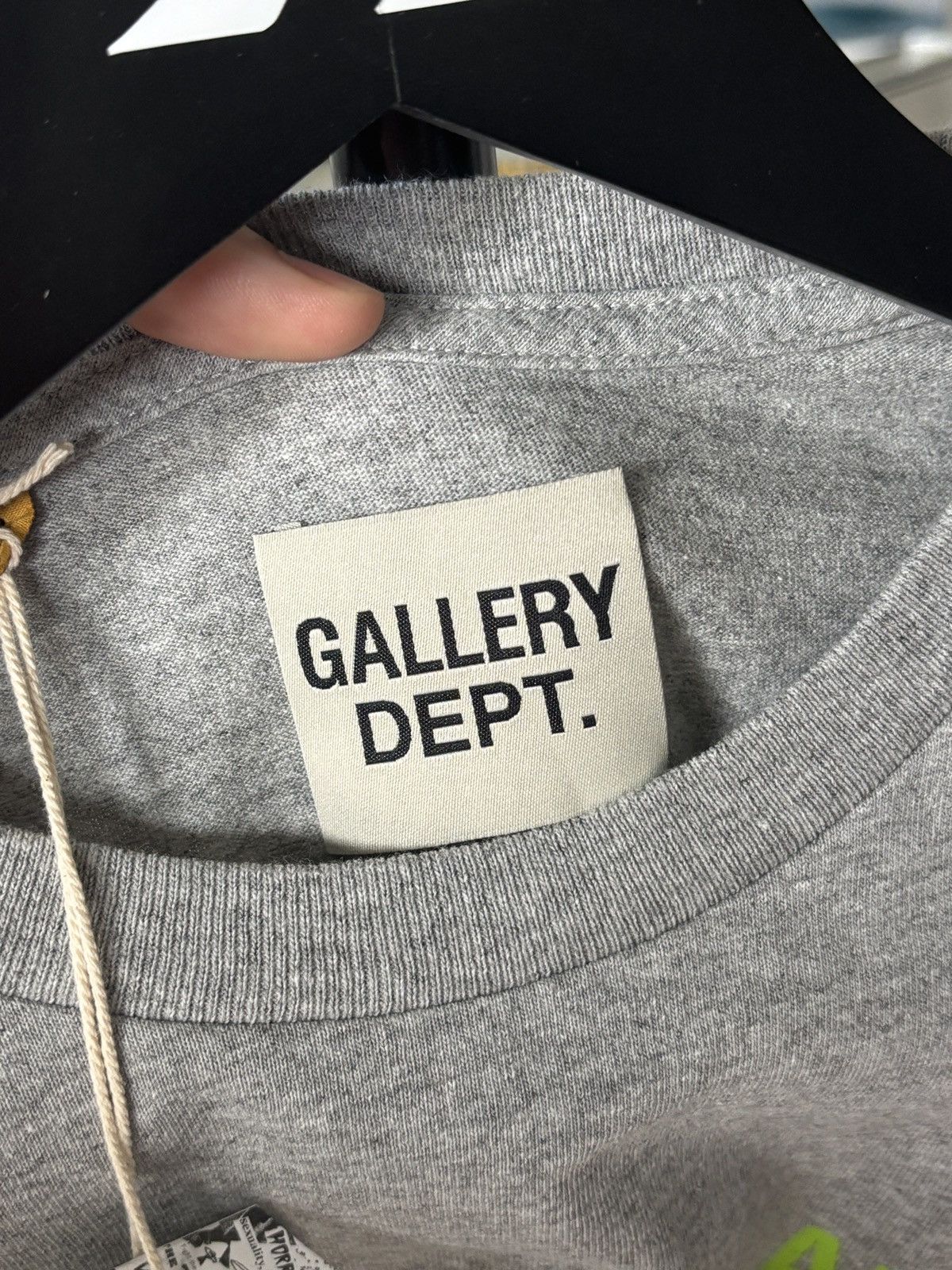Gallery Dept. GRAY + NEON GREEN - LONG SLEEVE LOGO TEE Size US S / EU 44-46 / 1 - 5 Thumbnail