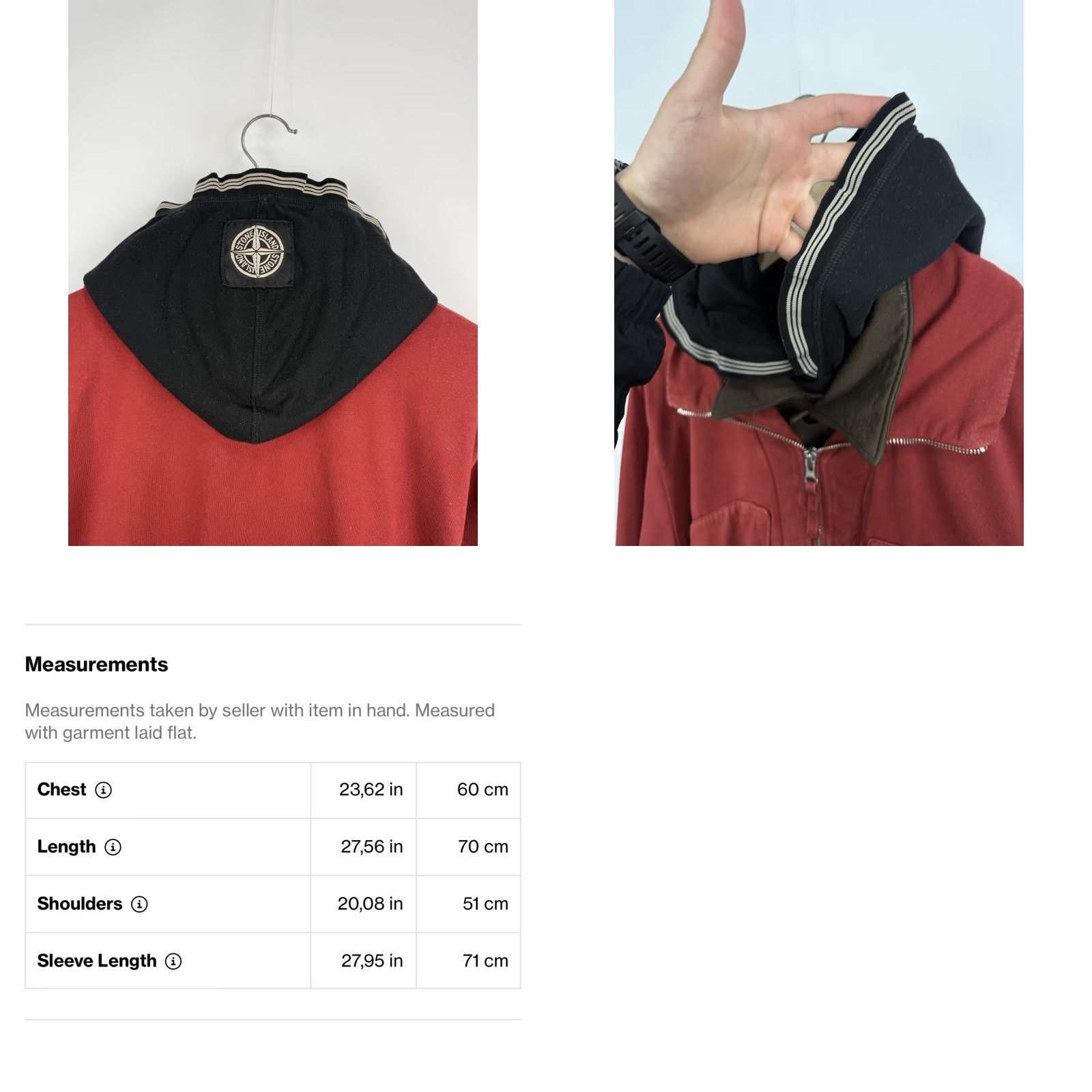 Stone Island VINTAGE Stone Island Hoodie 90s Archive Layered Hooded Jacket XL Men's Red 90s Full Zip Mens Size US XL / EU 56 / 4 - 10 Thumbnail