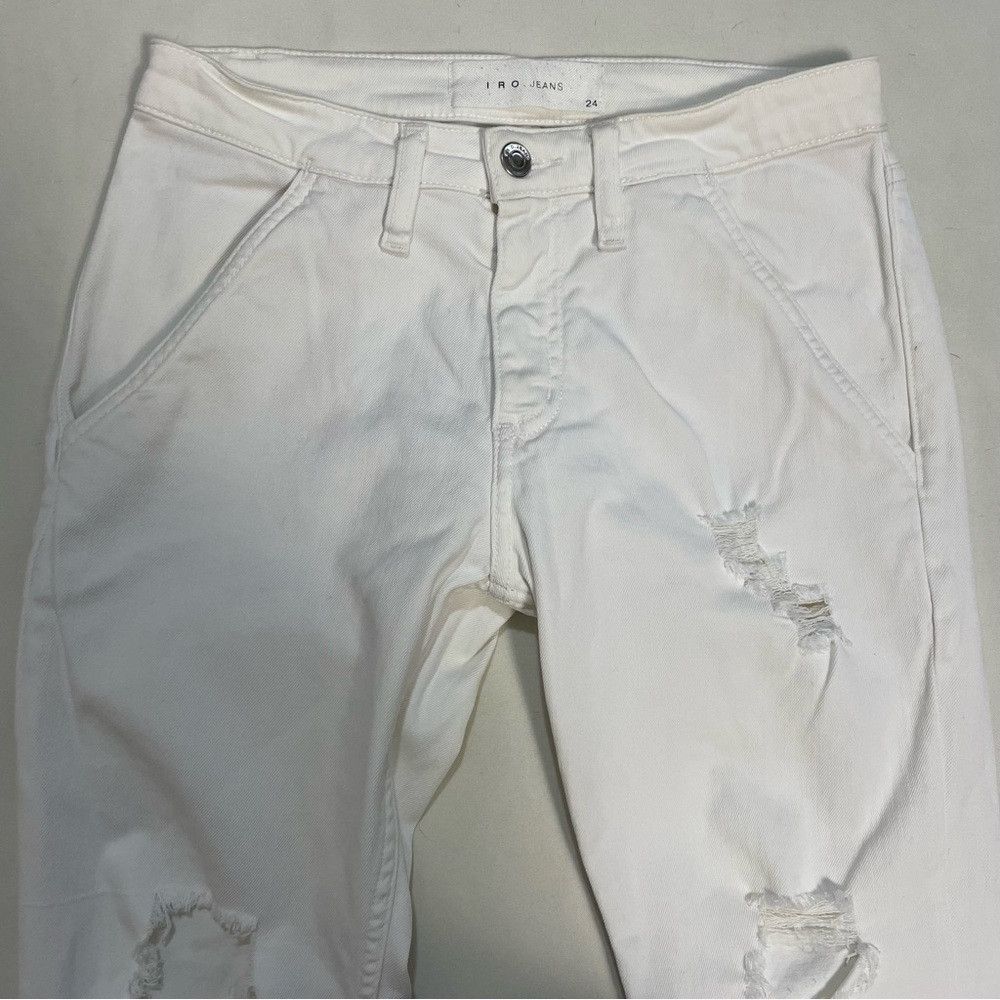 Iro IRO White Cropped Distressed Jeans Size 24 Size 24" / US 00 / IT 34 - 5 Thumbnail