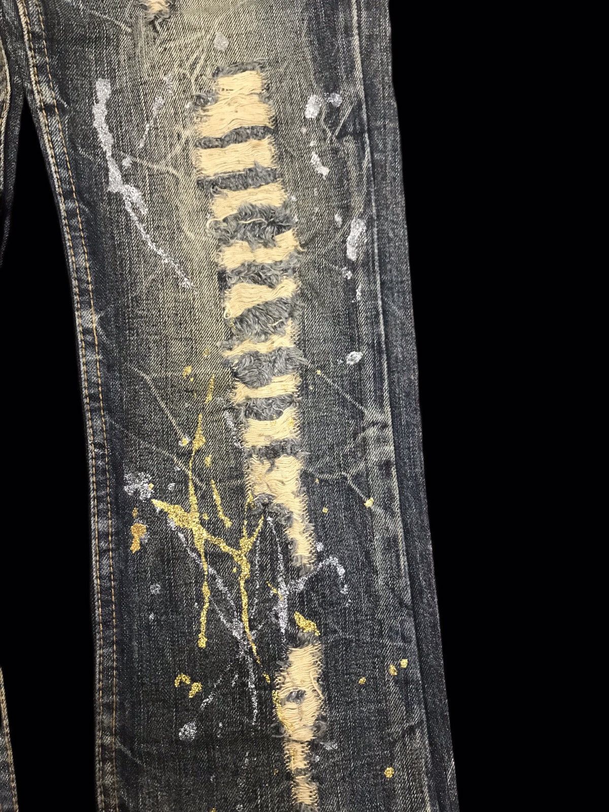 Other FLARE KUI SuperHeavy Distressed&Painter Splash Denim F161 Size US 30 / EU 46 - 6 Thumbnail