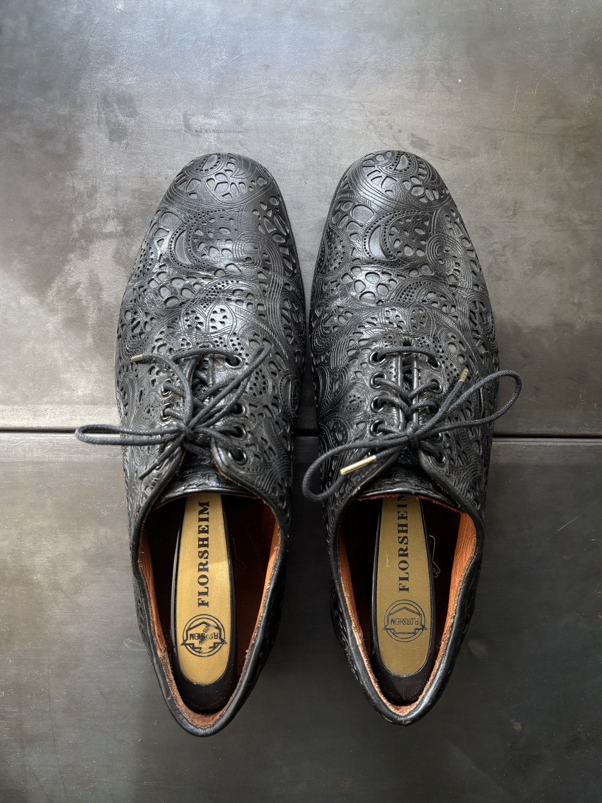 Duckie Brown × Florsheim Florsheim by Duckie Brown Tooled Leather Dress Shoes Oxfords Size US 9.5 / EU 42-43 - 5 Thumbnail