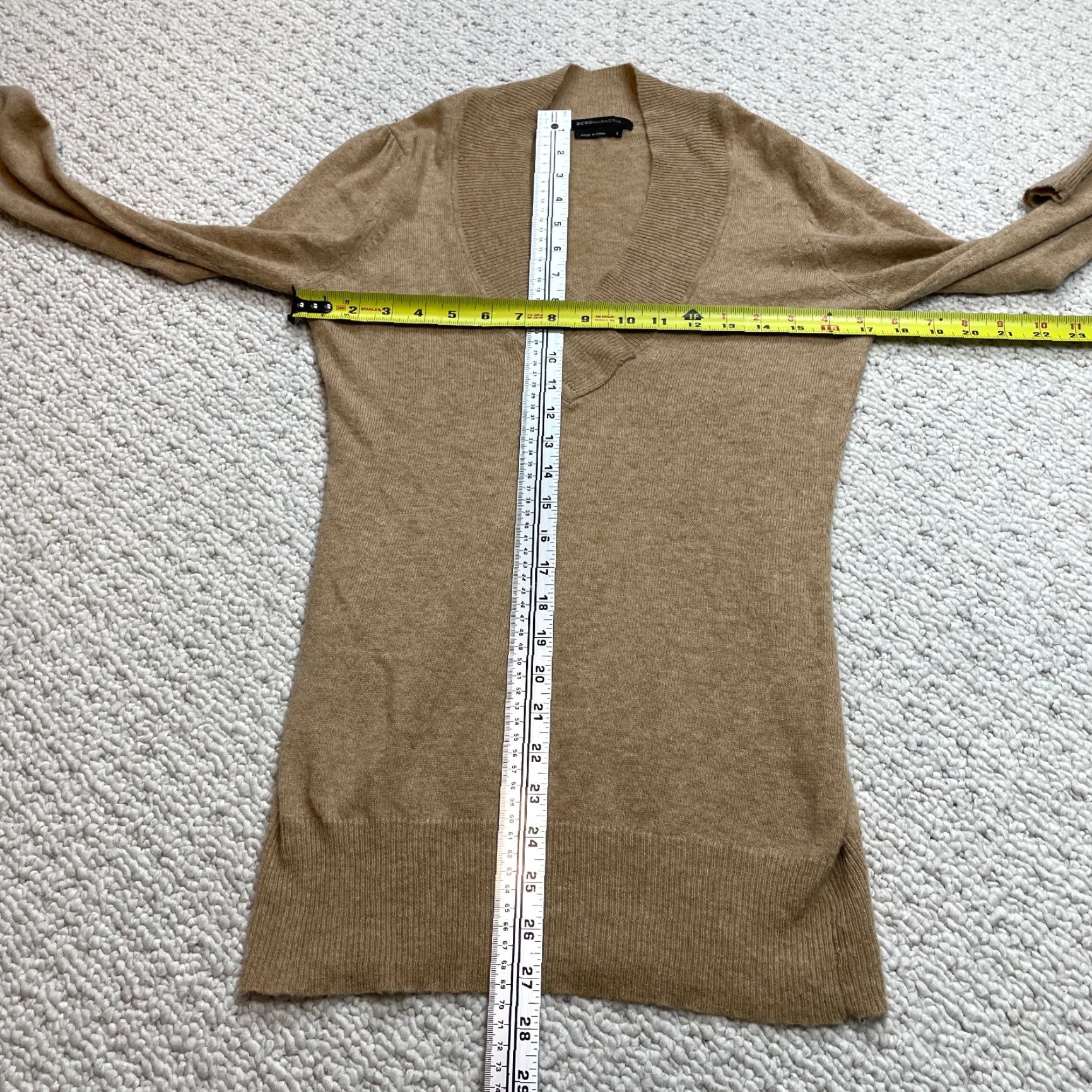 Bcbgmaxazria VINTAGE BCBGMAXAZRIA Pullover Sweater Womens Small Brown Knit Long Sleeve Solid Ladies Size S / US 4 / IT 40 - 4 Thumbnail