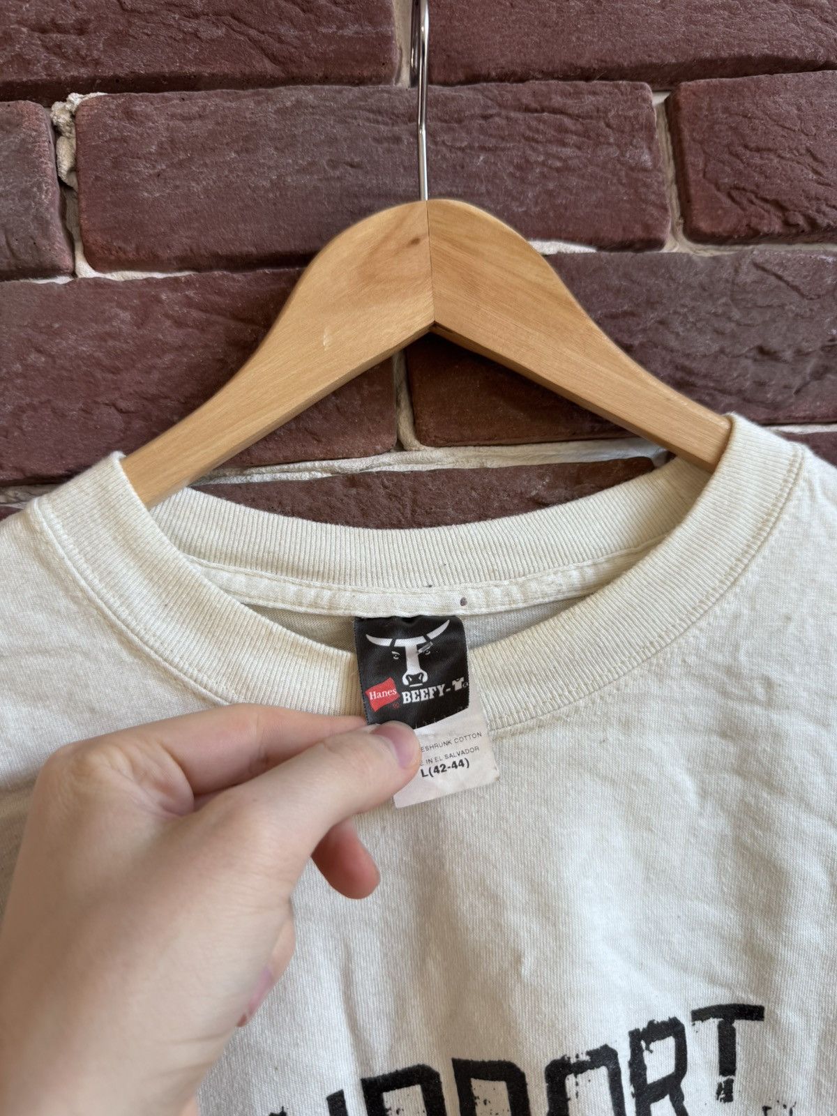 Seditionaries 90s Suport My Troops Funny Humor Tee Sperm L White Size US L / EU 52-54 / 3 - 8 Thumbnail