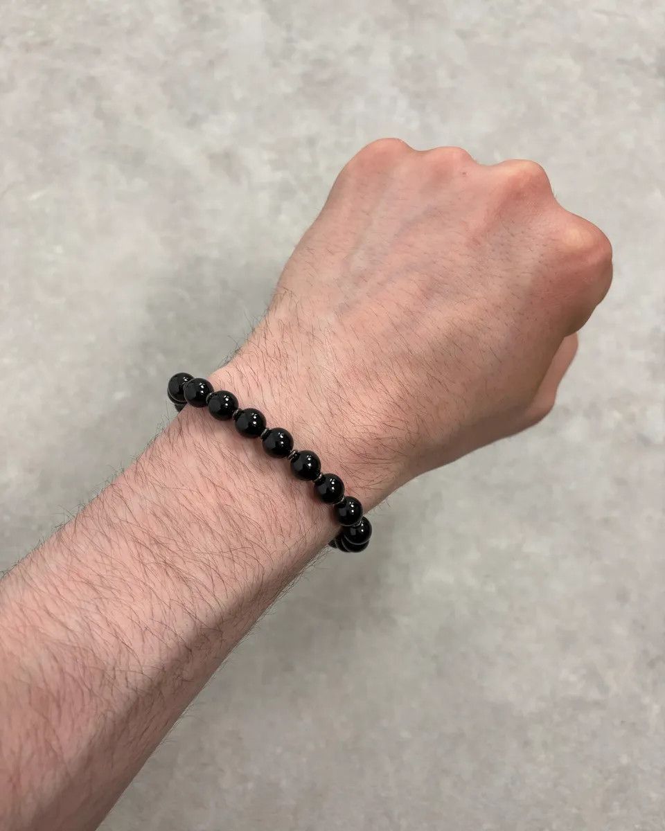 Gucci 2000s Gucci Black Onyx Silver Ball Charm Bracelet Size ONE SIZE - 1 Thumbnail