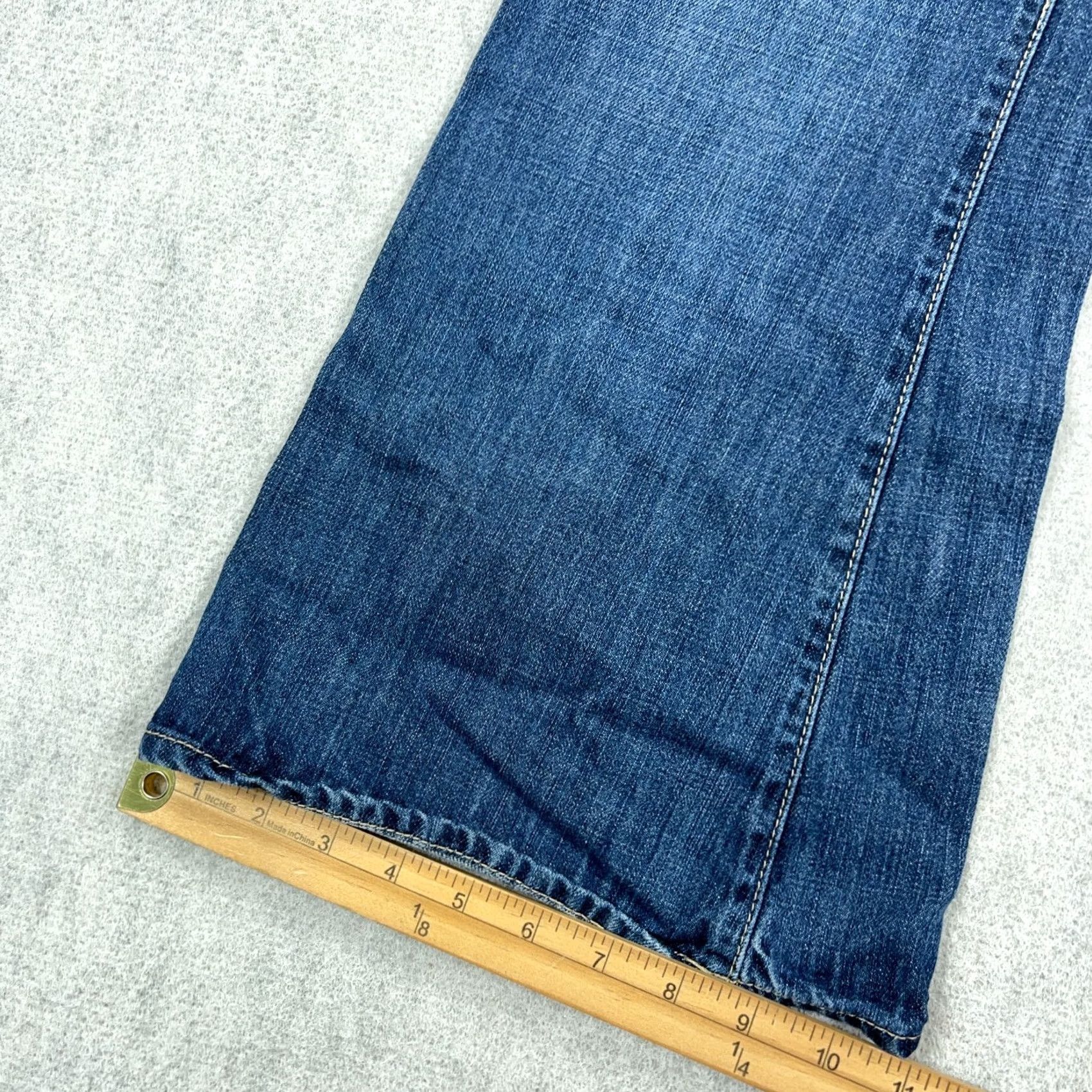 American Eagle Outfitters Vintage American Eagle Outfitters Jeans Women 10 Short Flared Low Rise 32x28 Blue Denim Slim Stretch Hipster 90s Mens Womens Girls Size 32" / US 10 / IT 46 - 6 Thumbnail