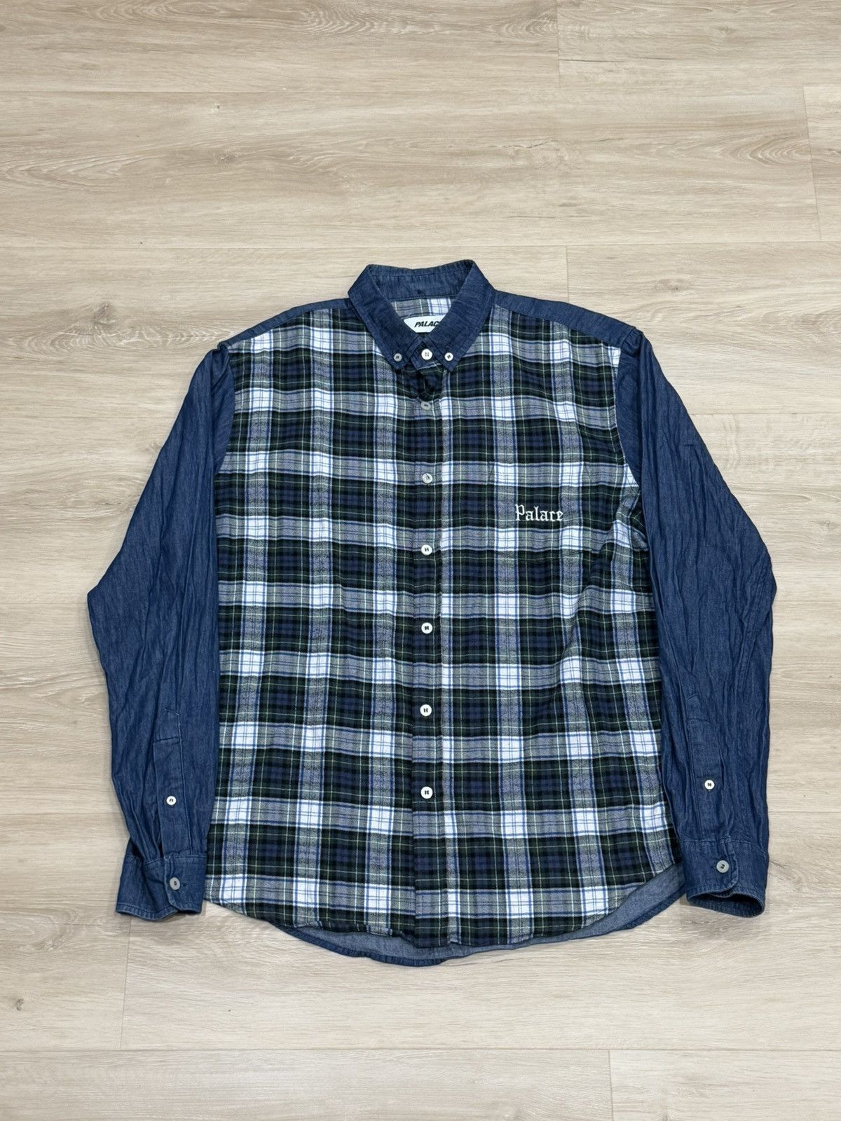 Palace Palace Check Panel Chambray Shirt Size US L / EU 52-54 / 3 - 1 Thumbnail