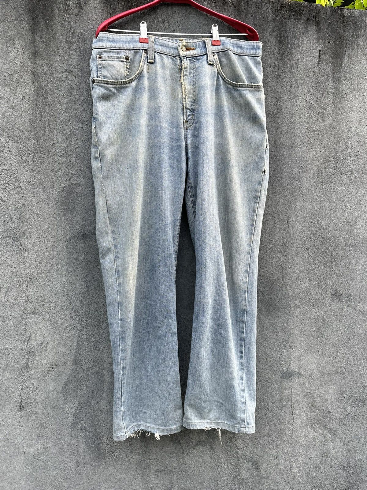 Edwin 👹Vintage Edwin 408 Soft-Flex THRASHED Baggy Jeans Size US 33 - 7 Thumbnail