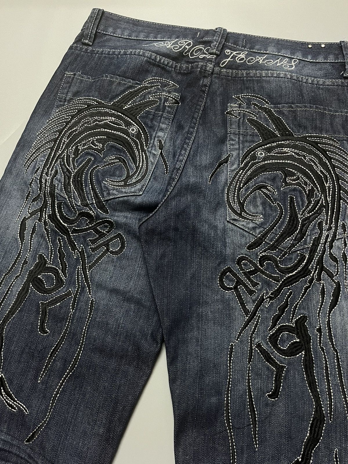 Japanese Brand Avant Garde Japanese Style Ed Hardy Sarol Jeans Size US 34 / EU 50 - 2 Thumbnail