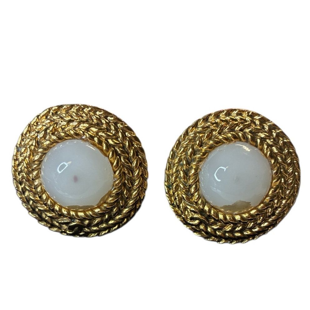 Chanel Chanel Gold Tone Rope Border Clip-On Earrings -as is Size ONE SIZE - 1 Thumbnail