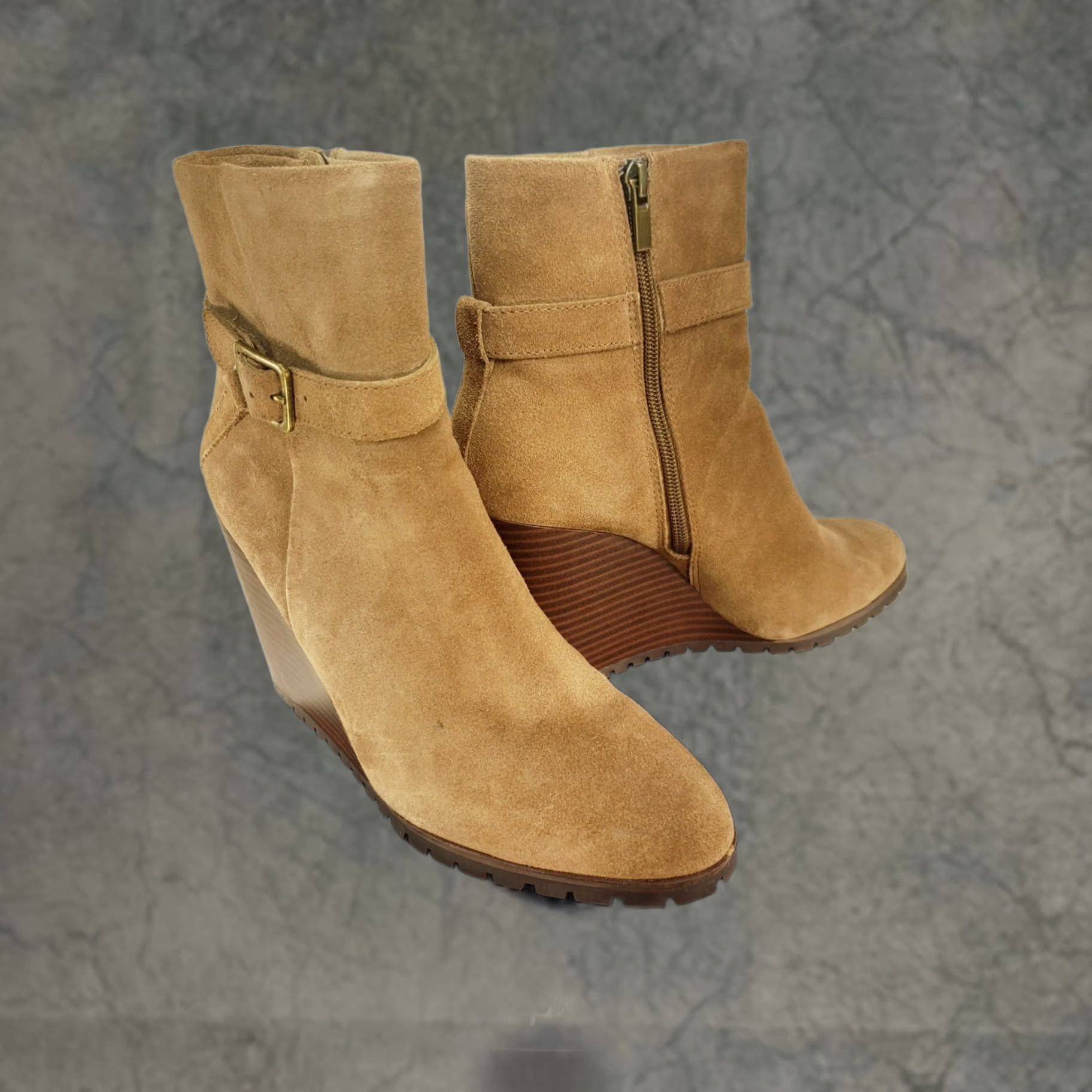 Splendid Splendid Women's Pascal Lt. Brown Side Zip Wedge Boots 9B New in Box! Size US 9 / IT 39 - 1 Thumbnail