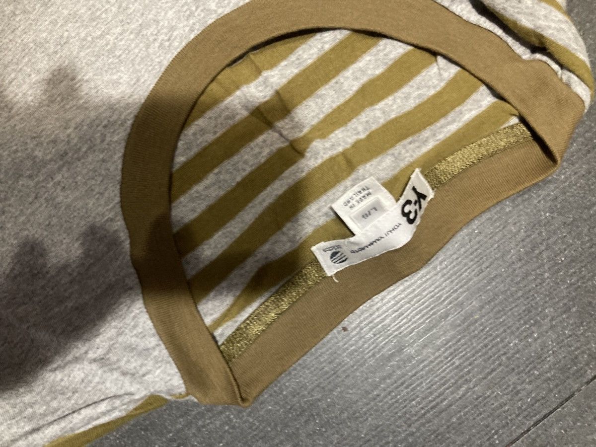 Yohji Yamamoto Y-3 Yohji Yamamoto Striped Long Sleeve Tee Beige Grey Size US M / EU 48-50 / 2 - 2 Thumbnail