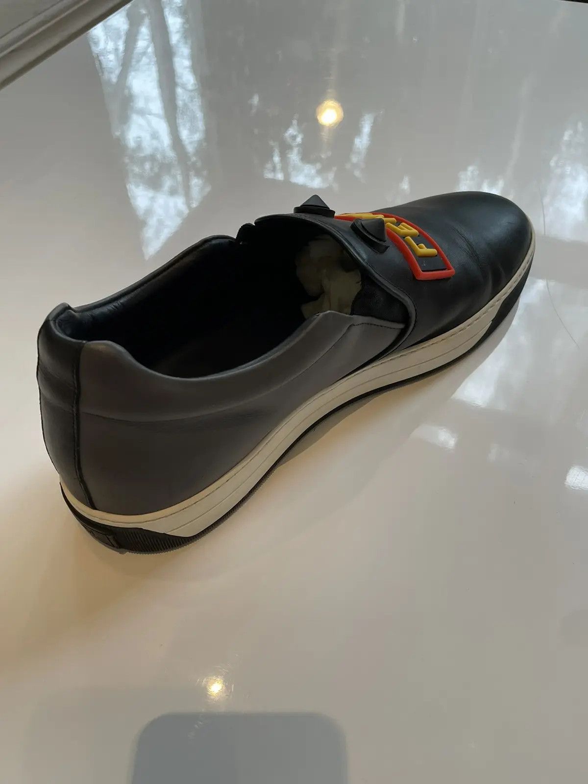 Fendi Fendi "Love Fendi" Leather Slip-On Sneakers Size US 10 / EU 43 - 7 Thumbnail