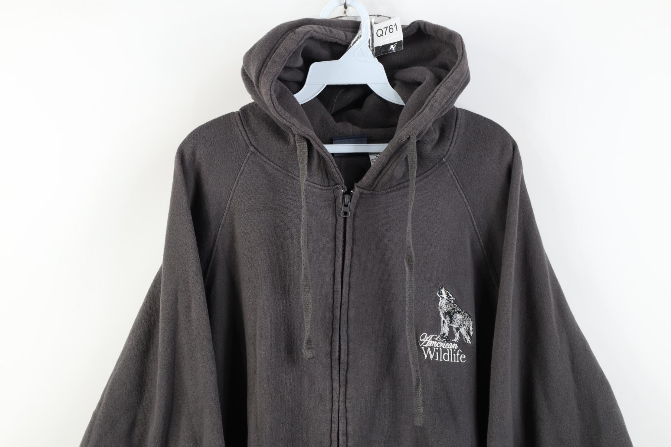 Vintage Vintage 90s Y2K Streetwear American Wolf Full Zip Hoodie Size US XXL / EU 58 / 5 - 2 Thumbnail