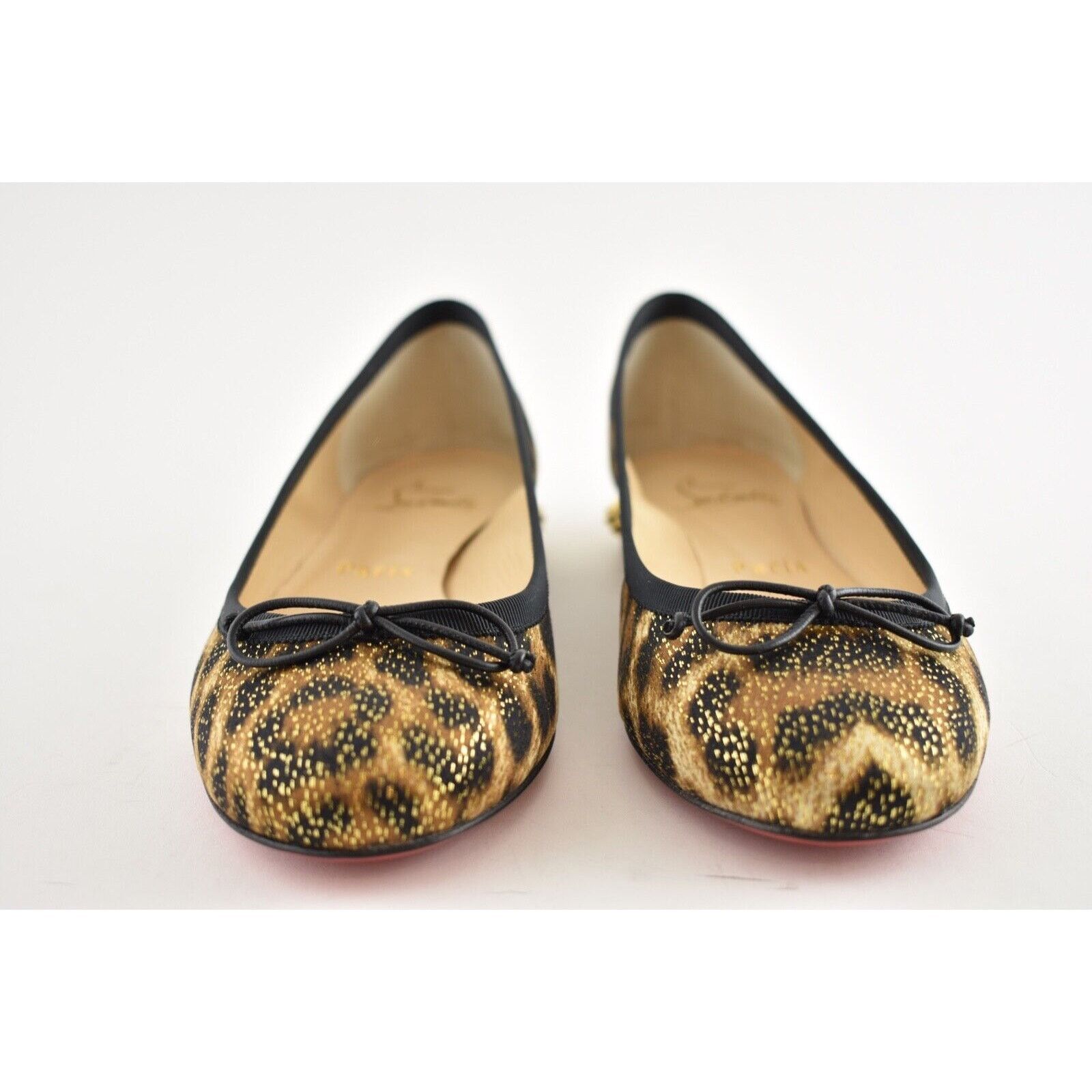 Christian Louboutin Christian Louboutin La Massine Black Gold Leopard Spike Size US 5 / IT 35 - 6 Thumbnail