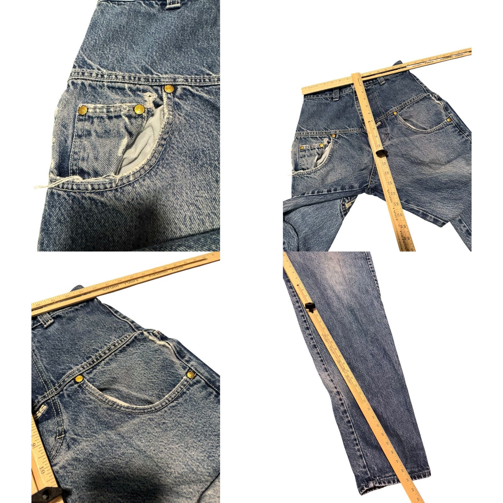 Vintage VINTAGE Hugo Boss Big Logo Baggy Jeans Acid Wash Tapered 27 Inseam 31 Men Blue 90s Retro Logo Jeans Mens Size US 27 - 9 Thumbnail