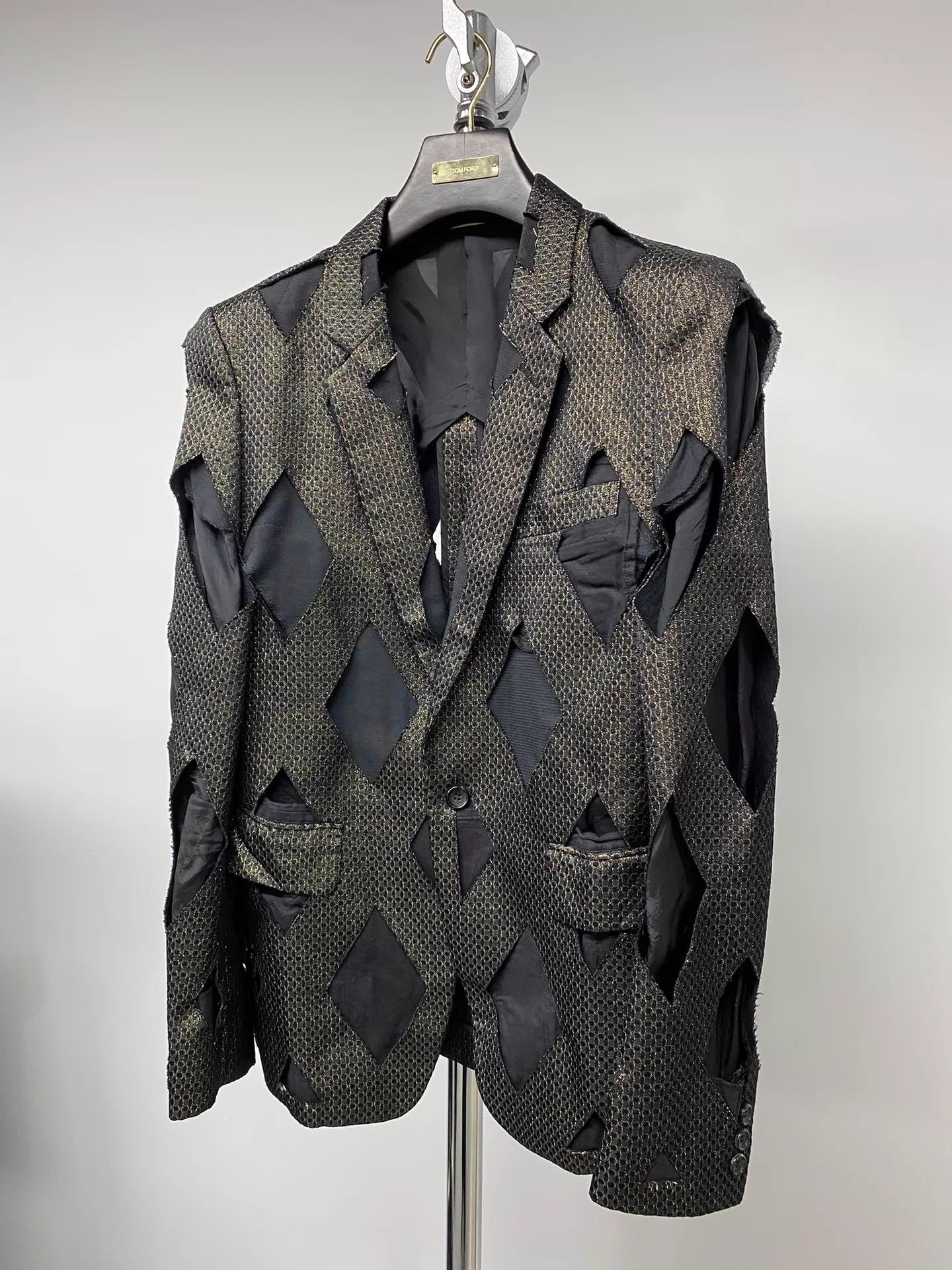 Comme des Garcons CDG Homme Plus Diamond Cutout Blazer Size US M / EU 48-50 / 2 - 1 Thumbnail